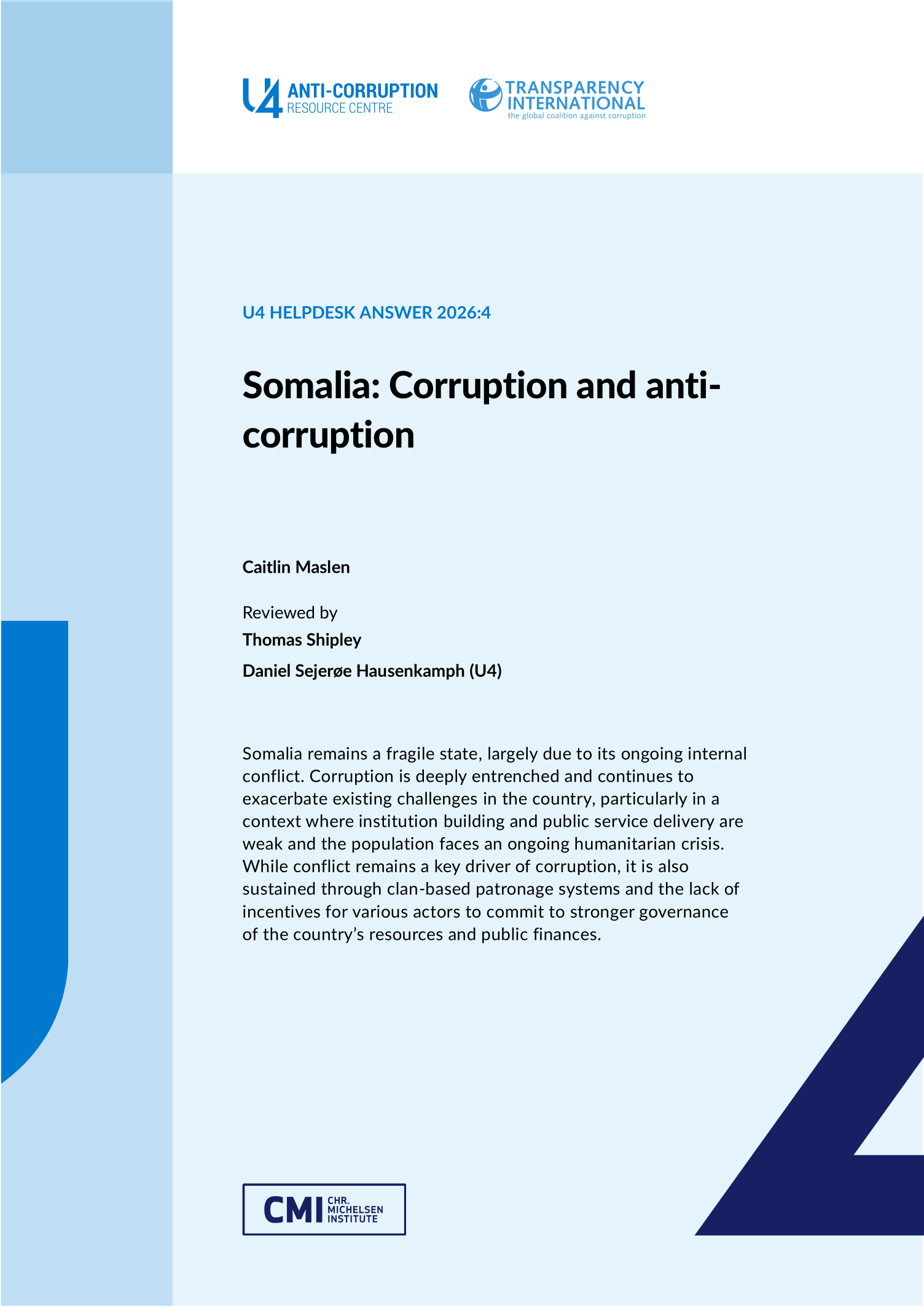 Somalia: Corruption and anti-corruption