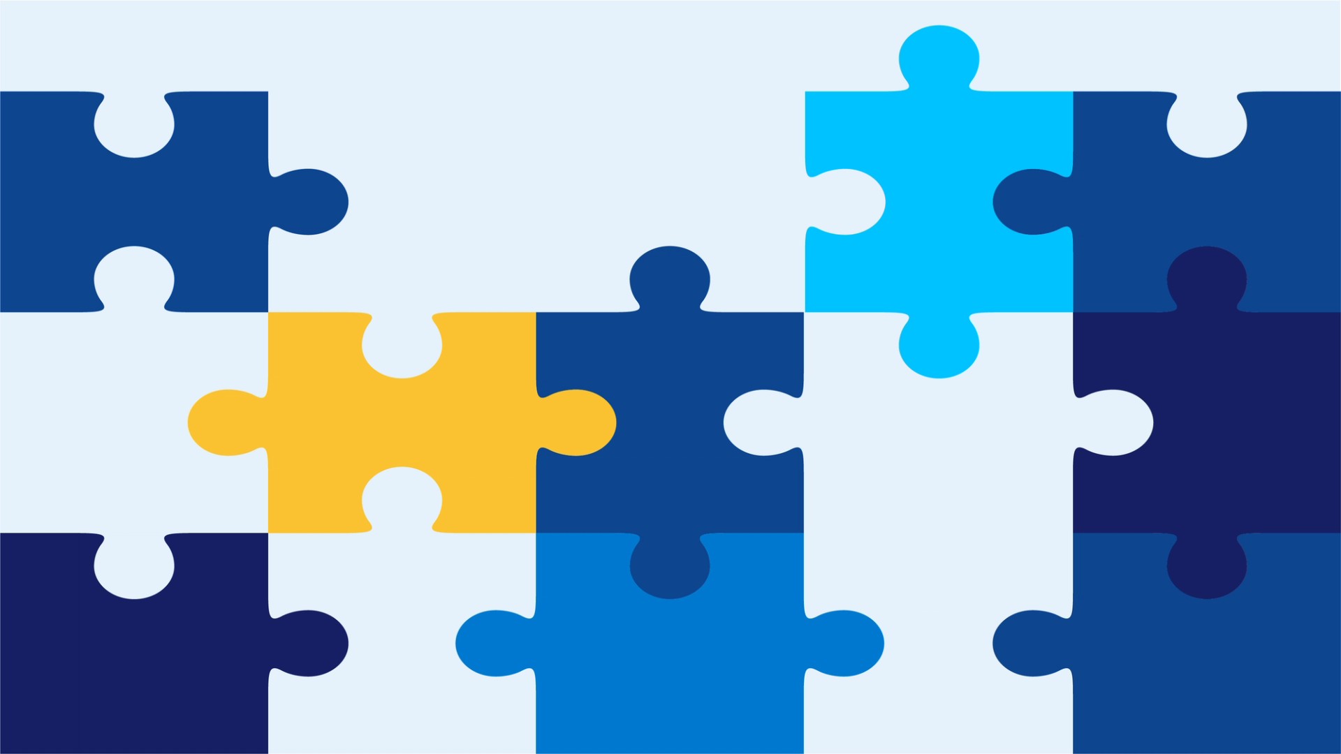 Outline of nine jigsaw pieces