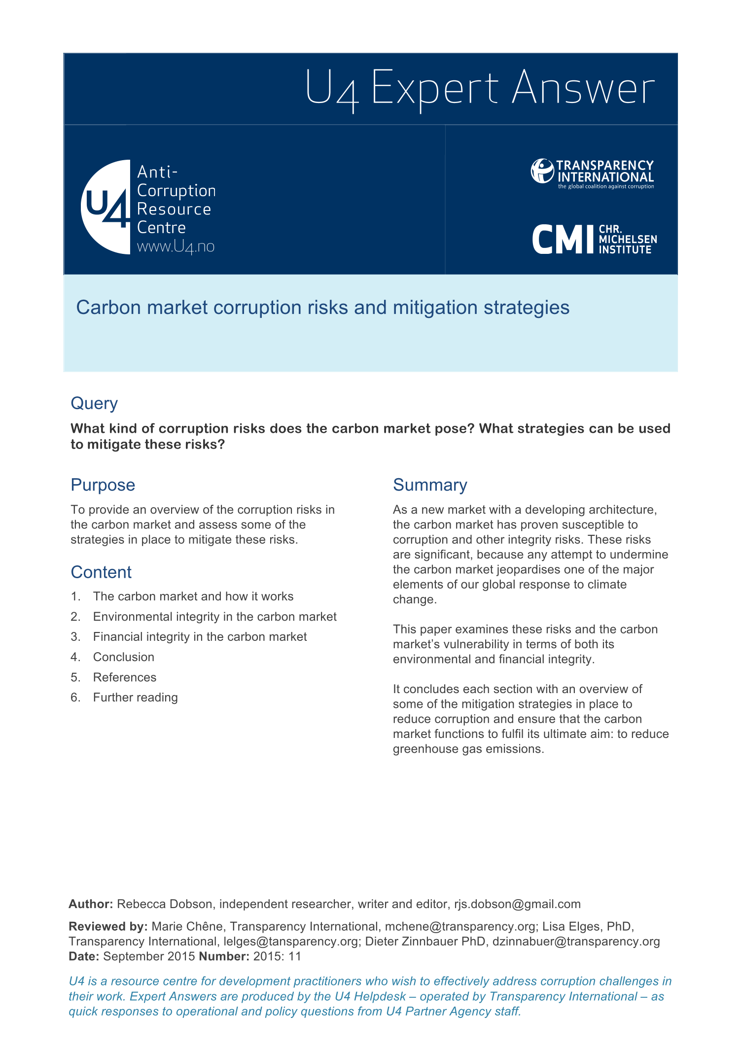 Carbon market corruption risks and mitigation strategies