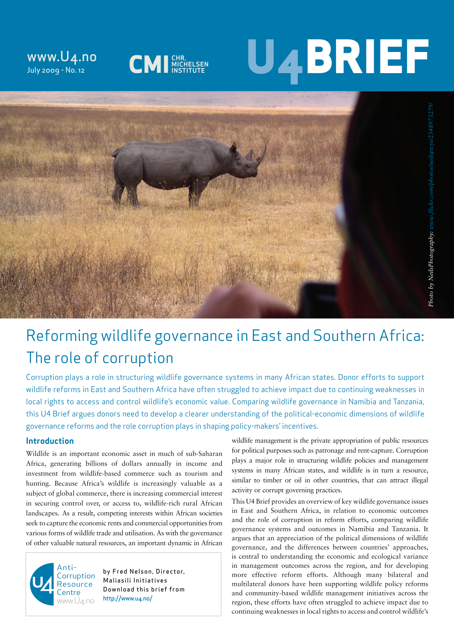 Reforming wildlife governance in East and Southern Africa: The role of corruption