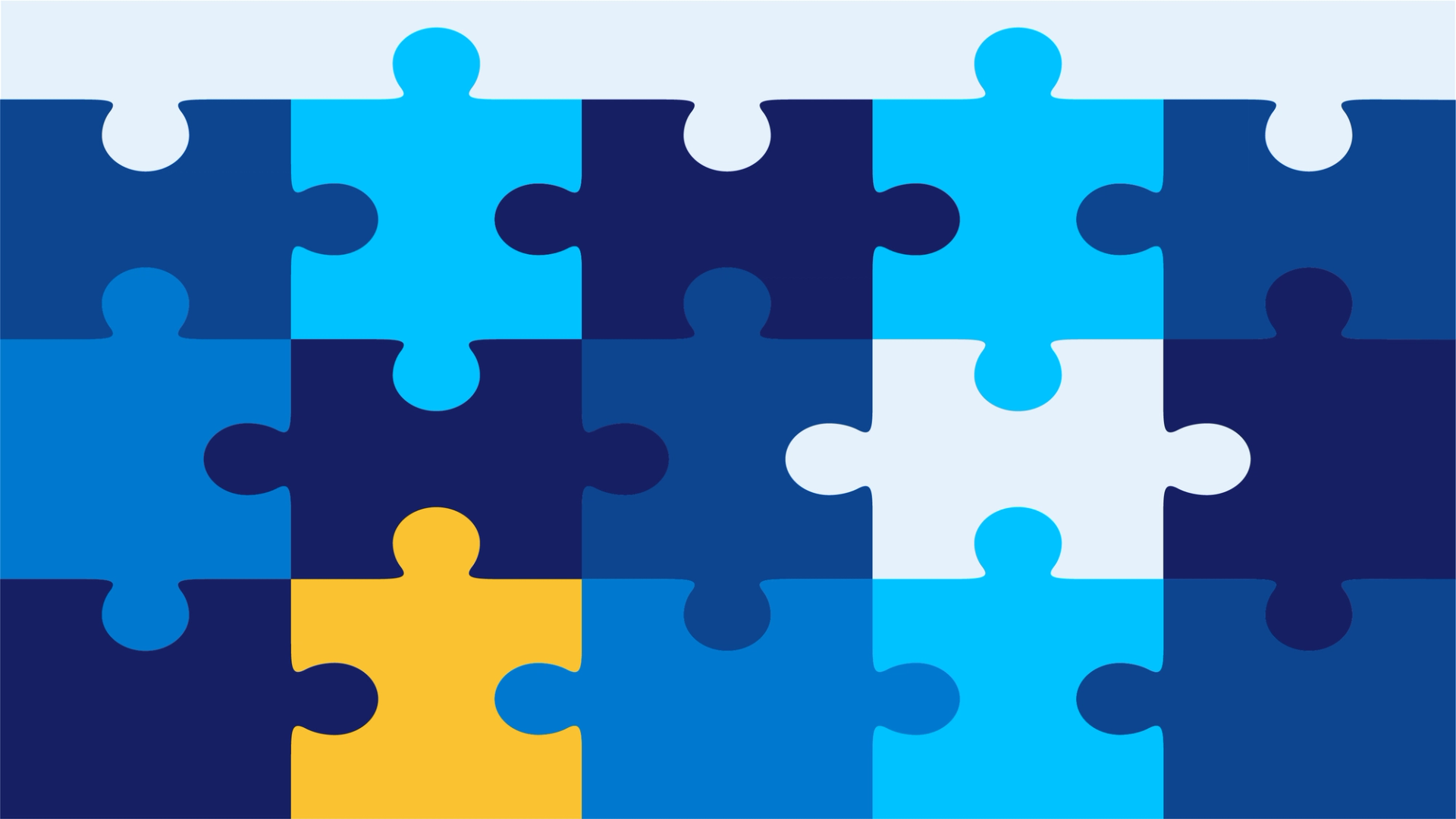 Illustration of 14 jigsaw pieces