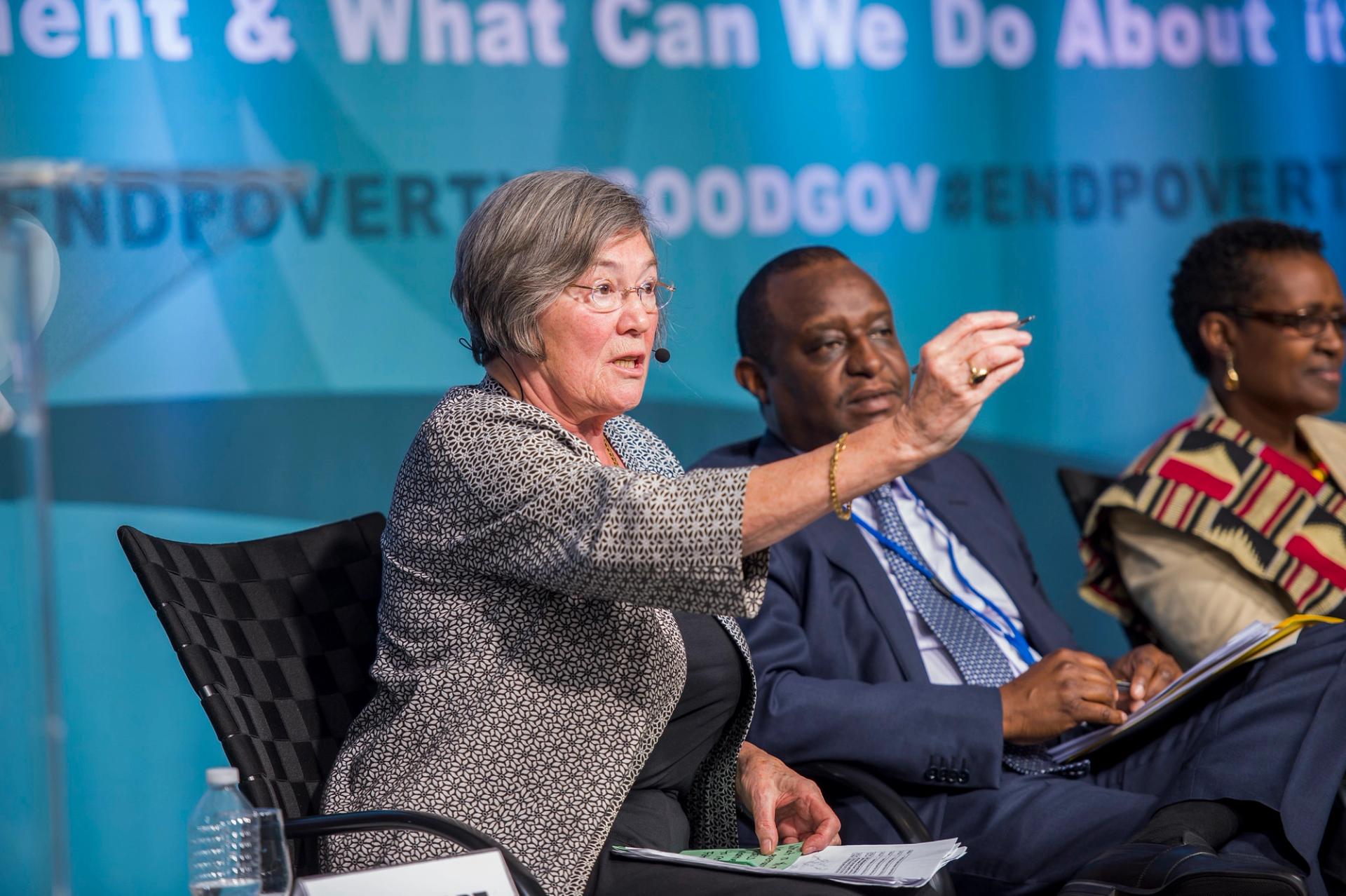 Clare Short speaking at a conference