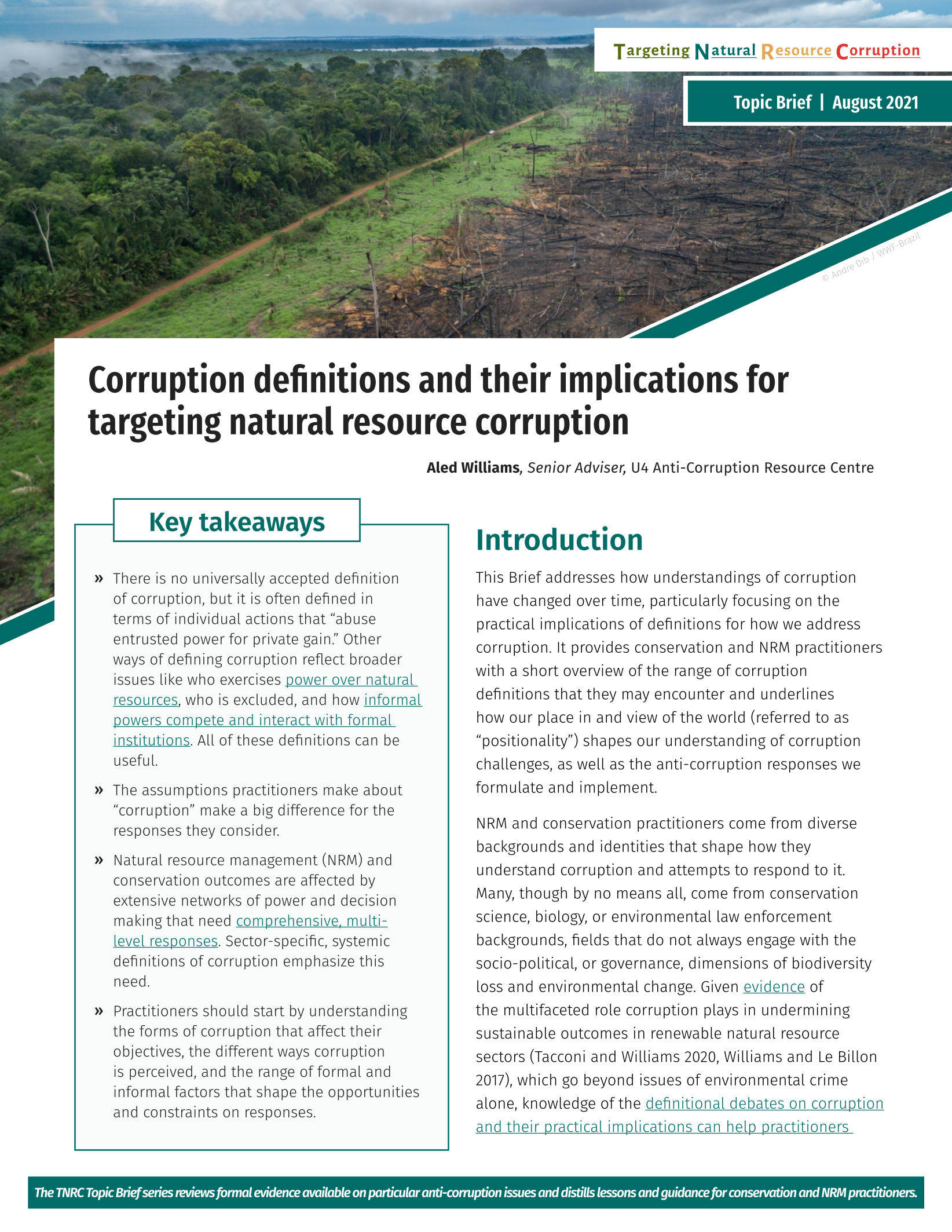Corruption definitions and their implications for targeting natural resource corruption