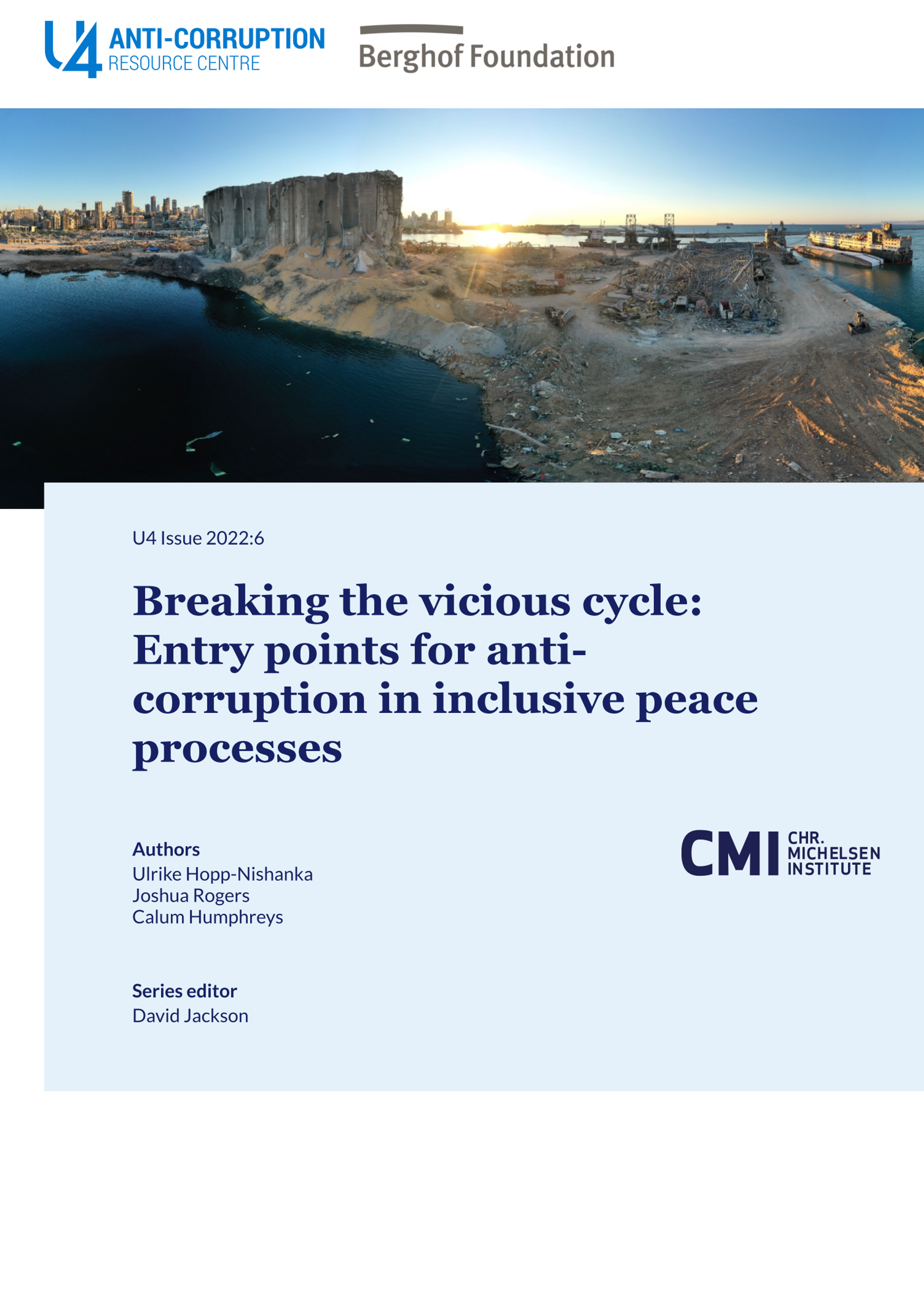 Breaking the vicious cycle: Entry points for anti-corruption in inclusive peace processes
