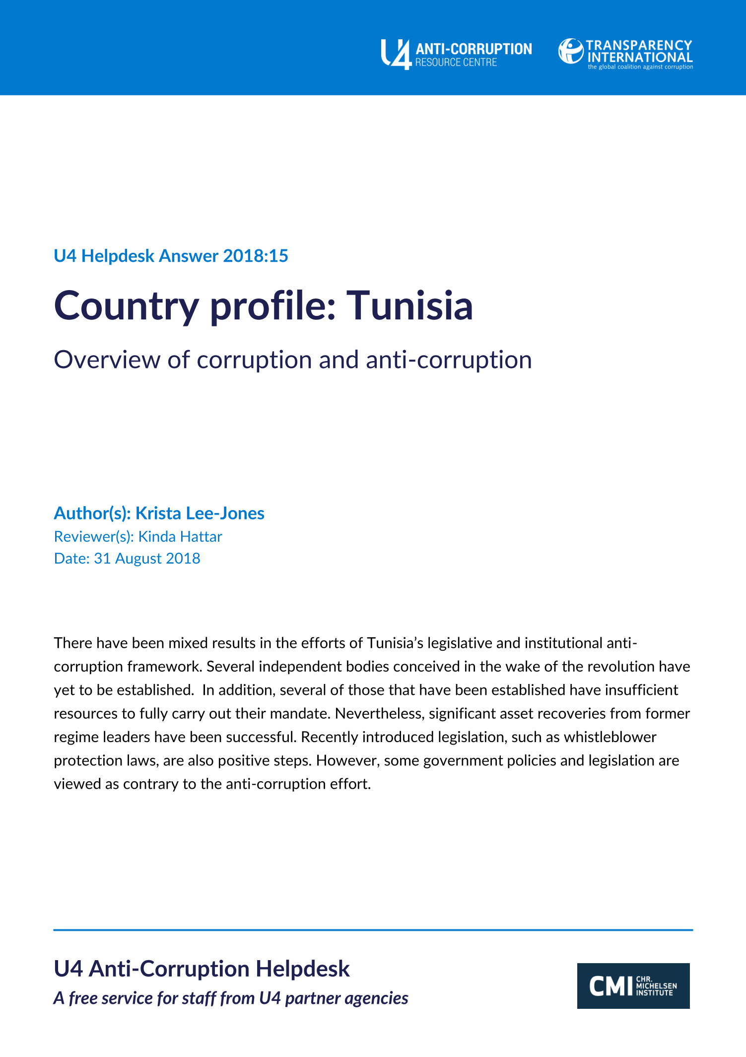 Tunisia intelligence overview
