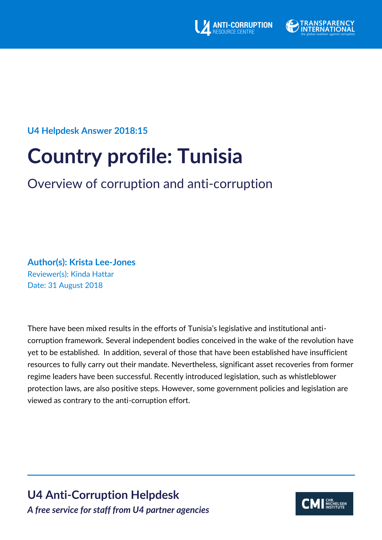 Country profile: Tunisia