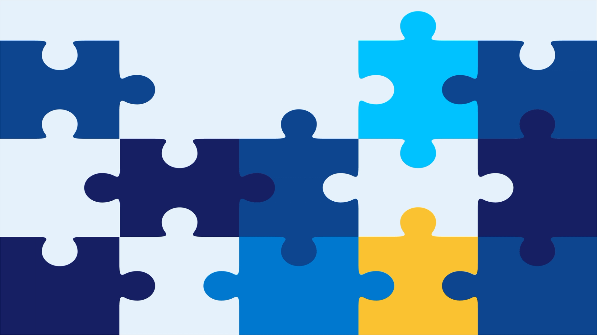 Outline of ten jigsaw pieces