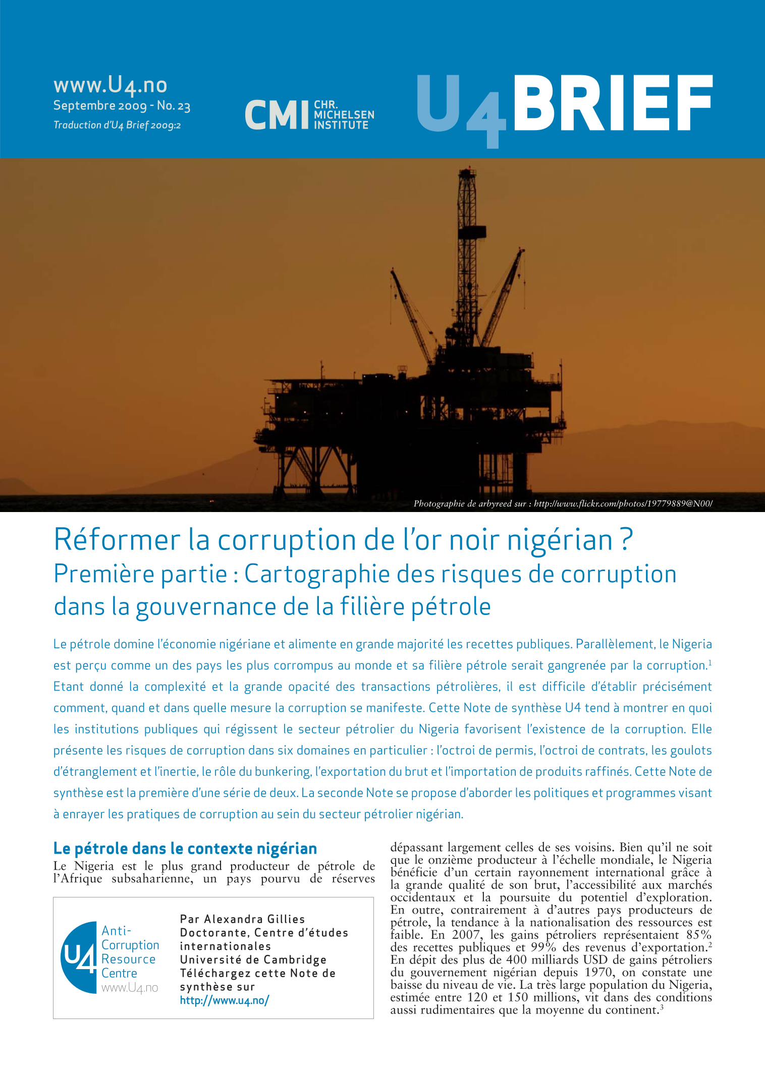 Réformer la corruption de l'or noir nigérian ? Première partie : Cartographie des risques de corruption dans la gouvernance de la filière pétrole