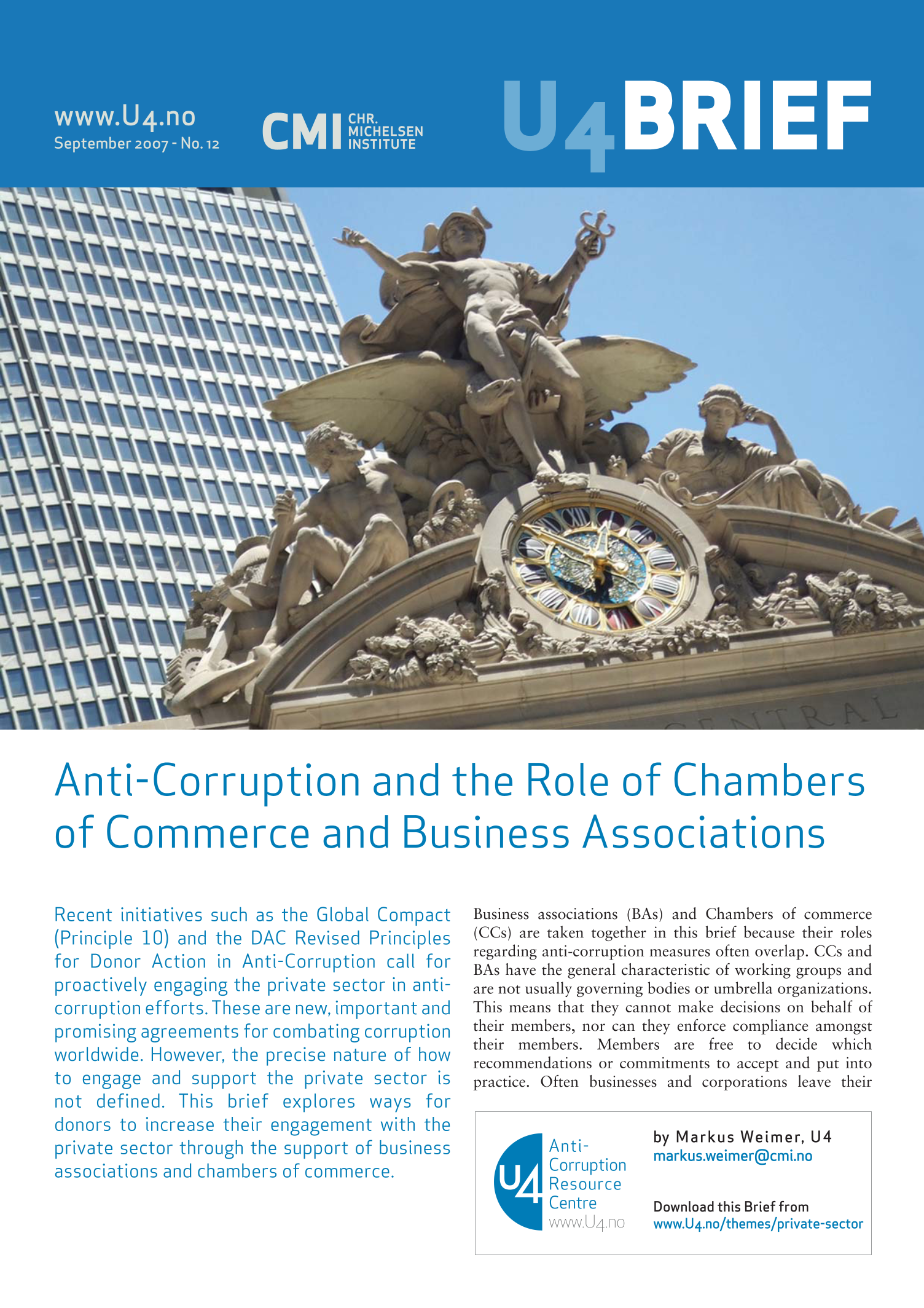 Anti-corruption and the role of chambers of commerce and business associations