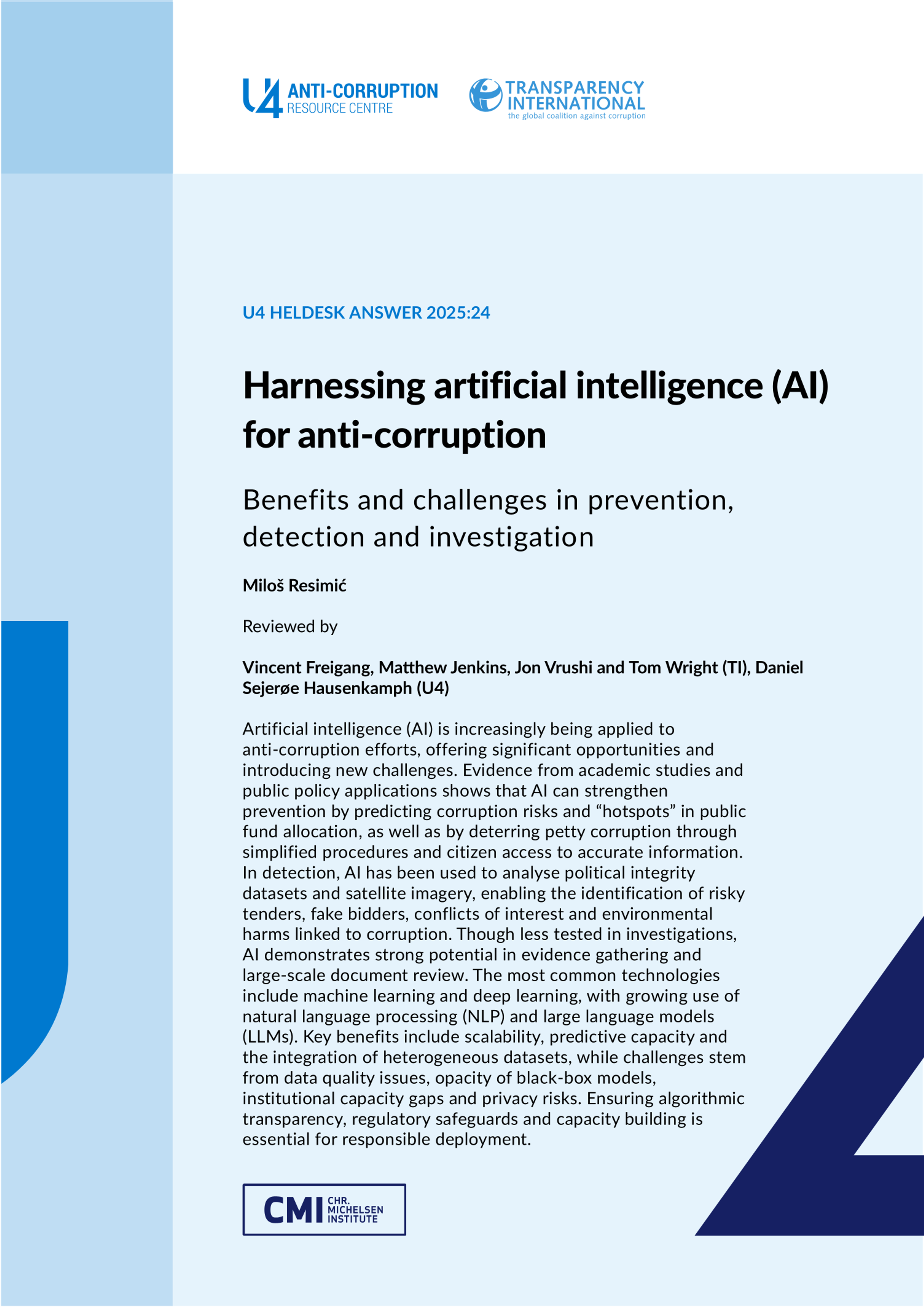 Harnessing artificial intelligence (AI) for anti-corruption