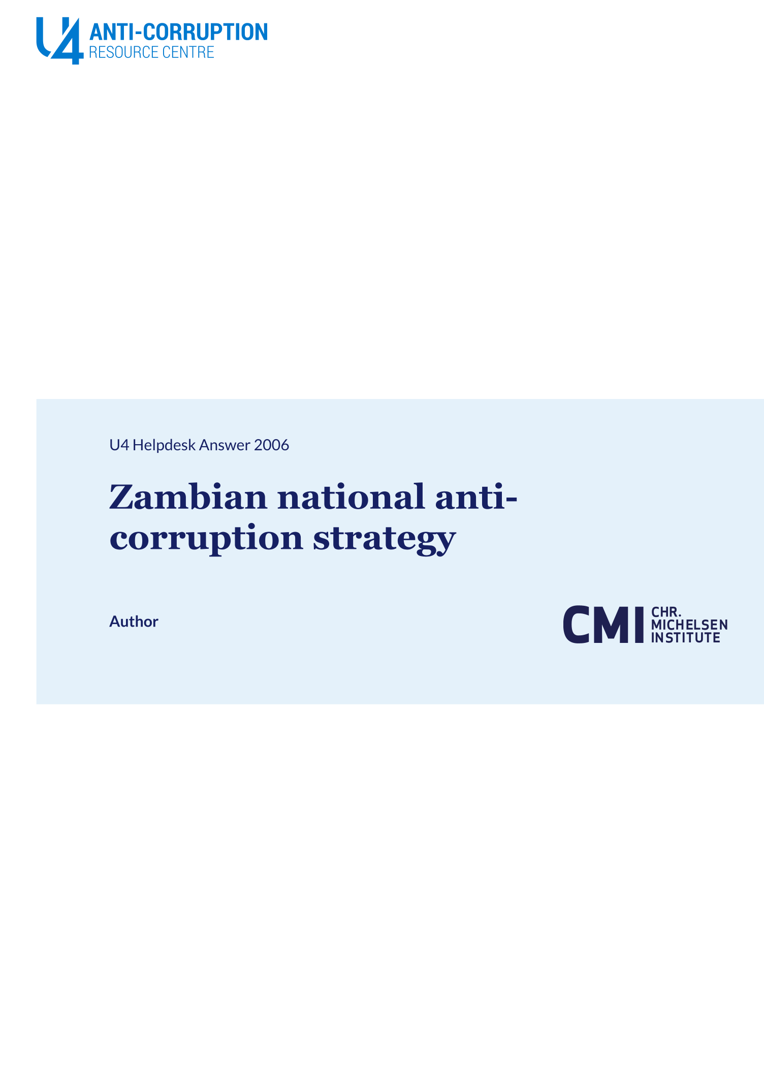 Zambian national anti-corruption strategy