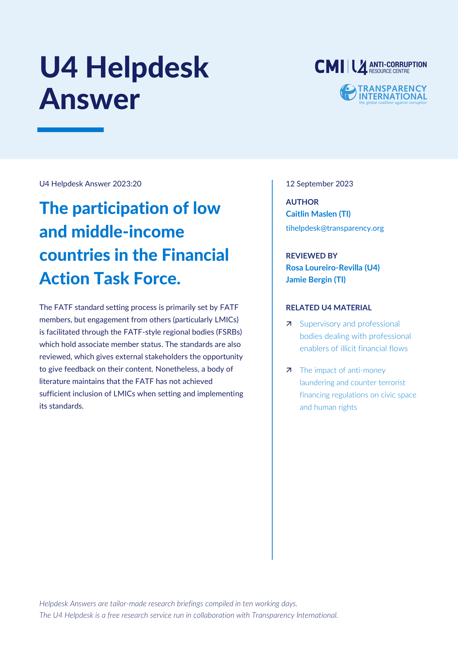 The participation of low and middle-income countries in the Financial Action Task Force