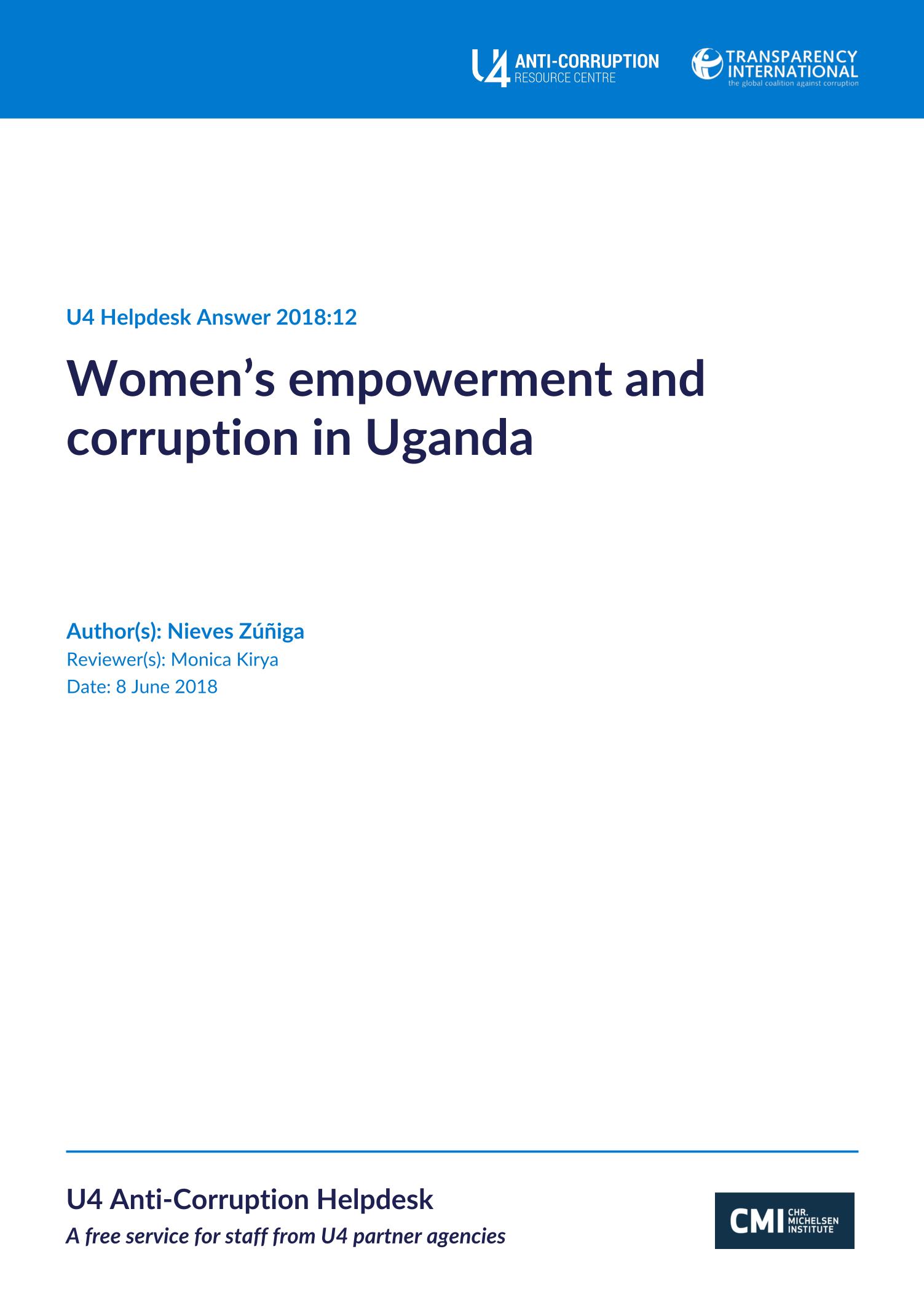 Women’s empowerment and corruption in Uganda