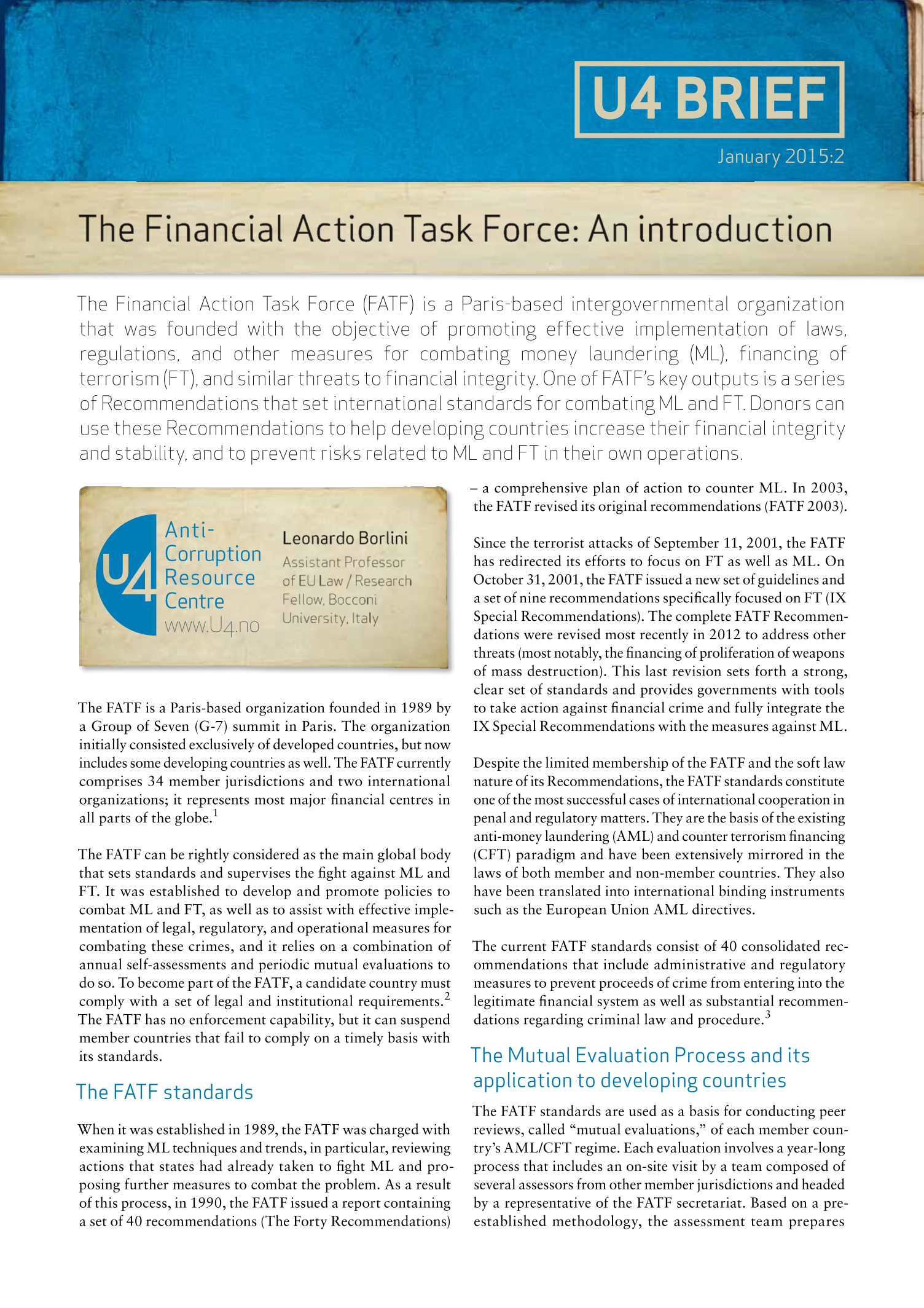 The Financial Action Task Force: An introduction
