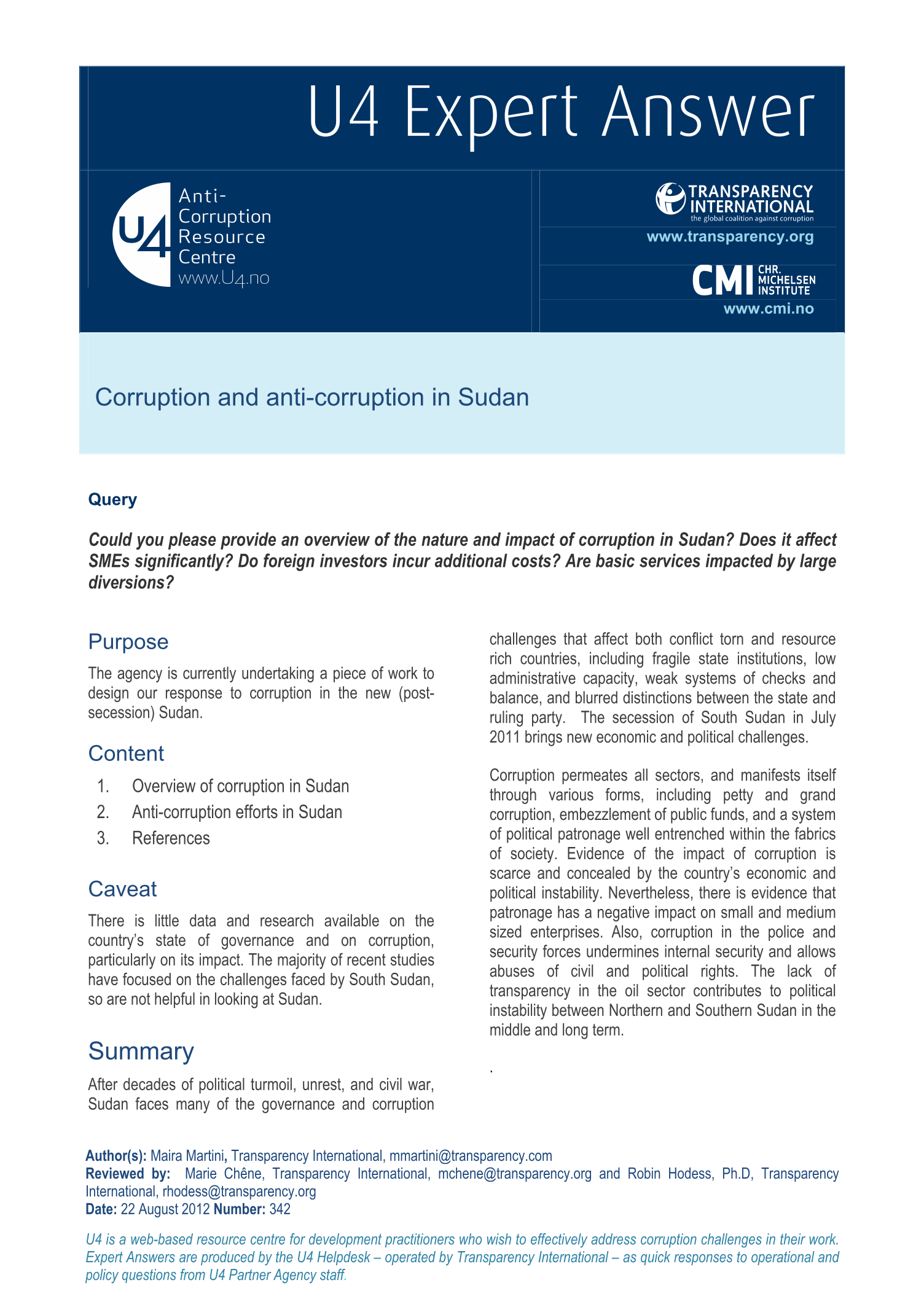 Corruption and anti-corruption in Sudan
