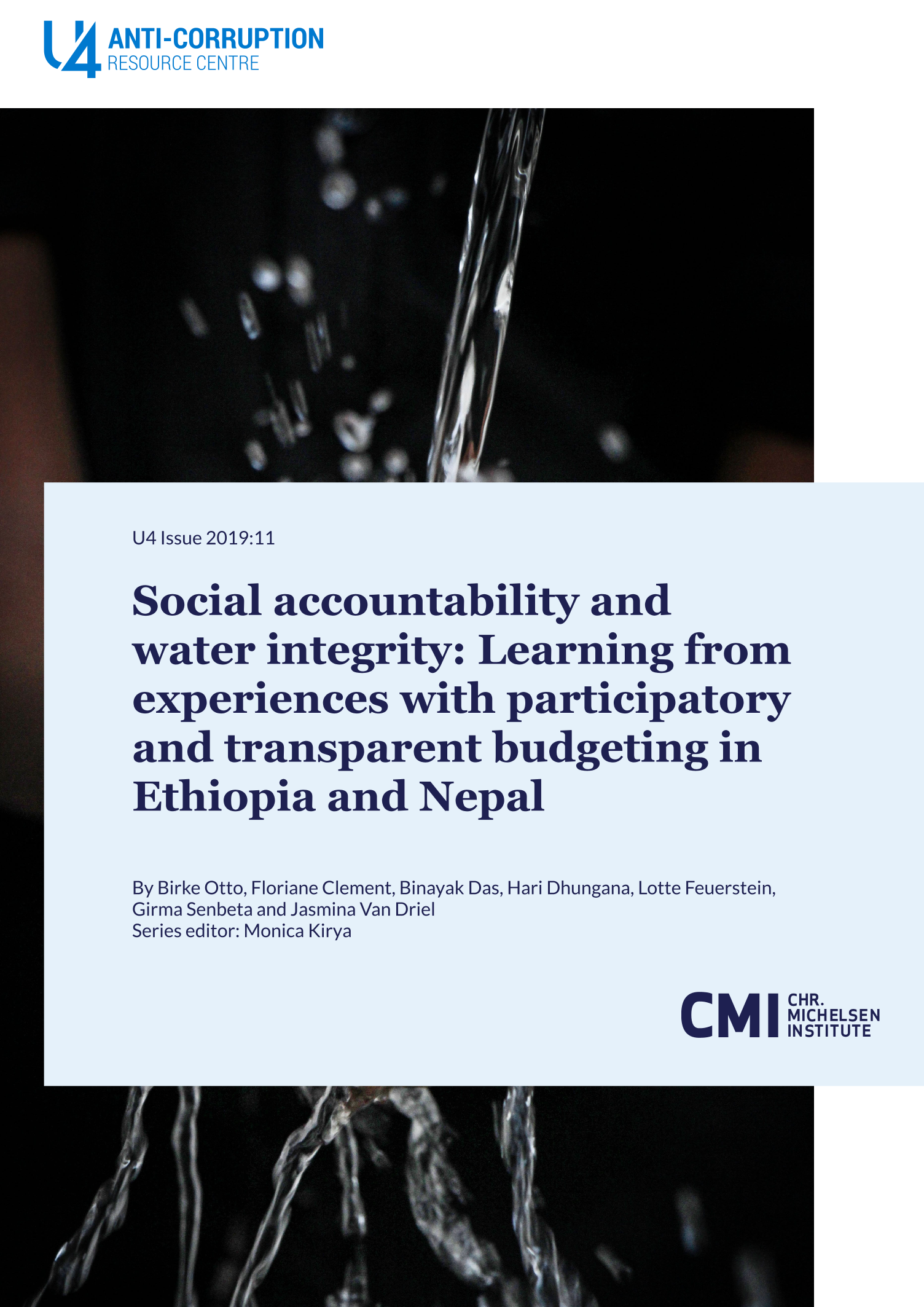Social accountability and water integrity:  Learning from experiences with participatory and transparent budgeting in Ethiopia and Nepal