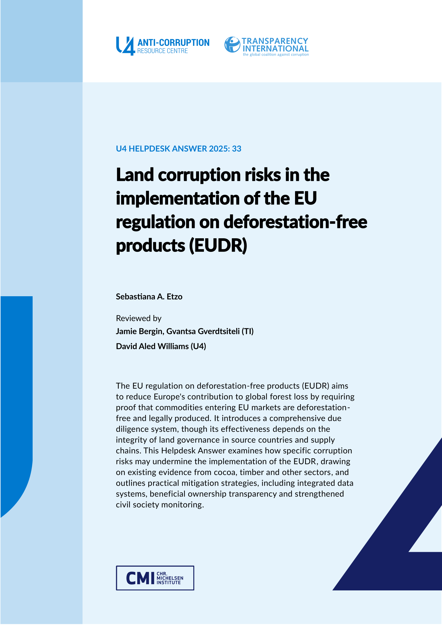 Land corruption risks in the implementation of the EU regulation on deforestation-free products (EUDR)