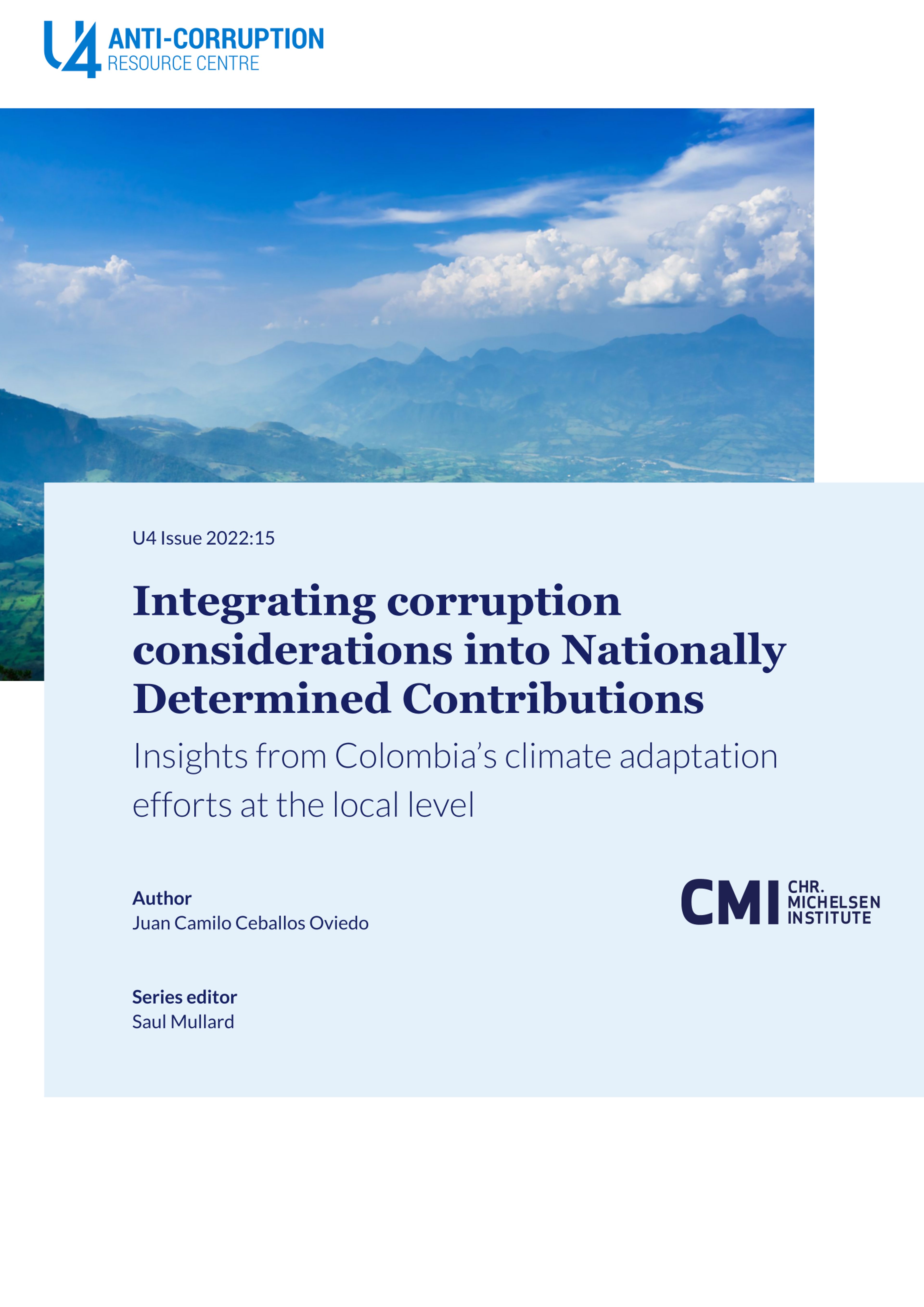 Integrating corruption considerations into Nationally Determined Contributions