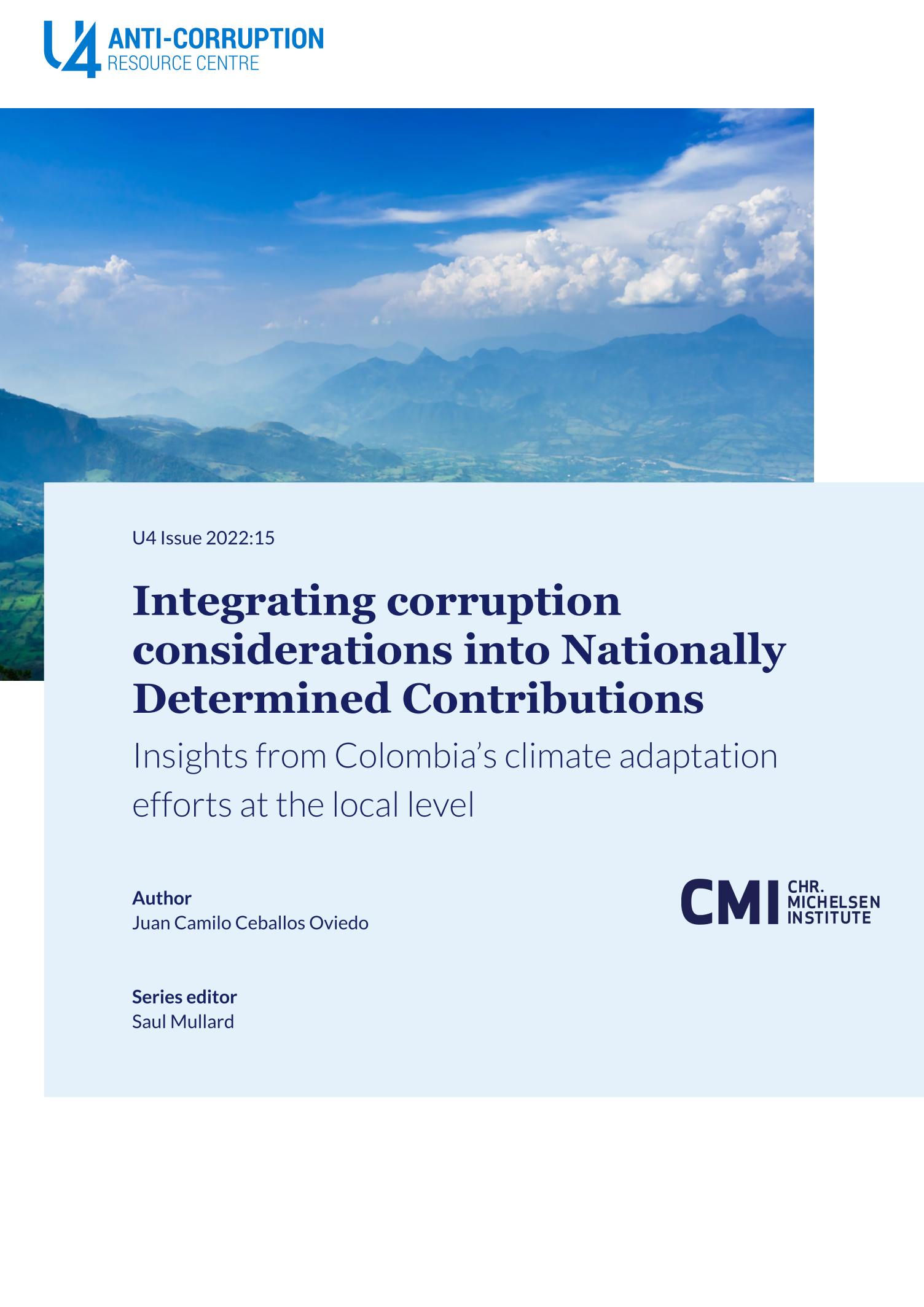 Integrating corruption considerations into Nationally Determined Contributions