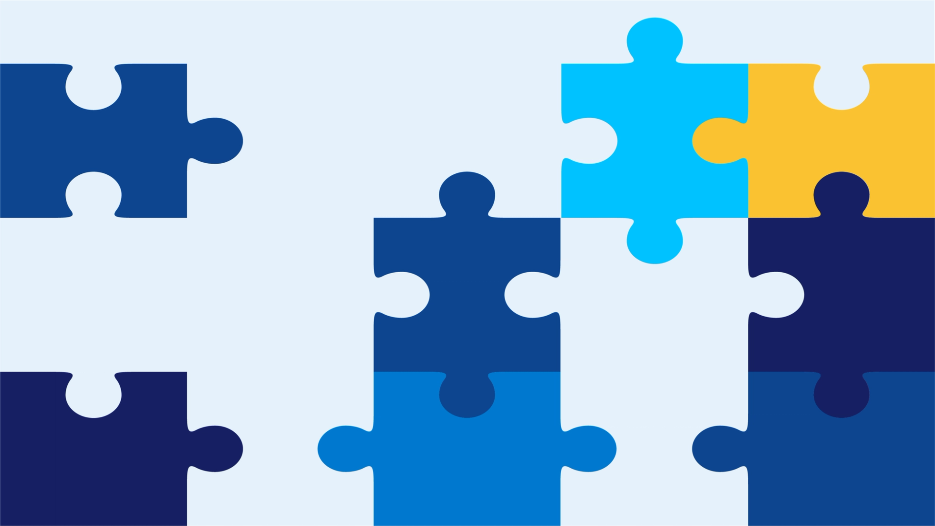 Outline of eight jigsaw pieces
