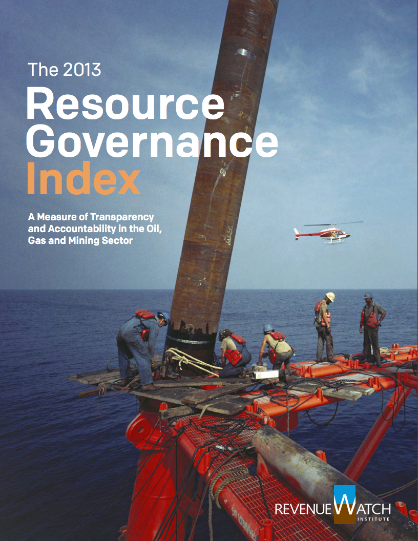 Resource governance index report 2013 cover page