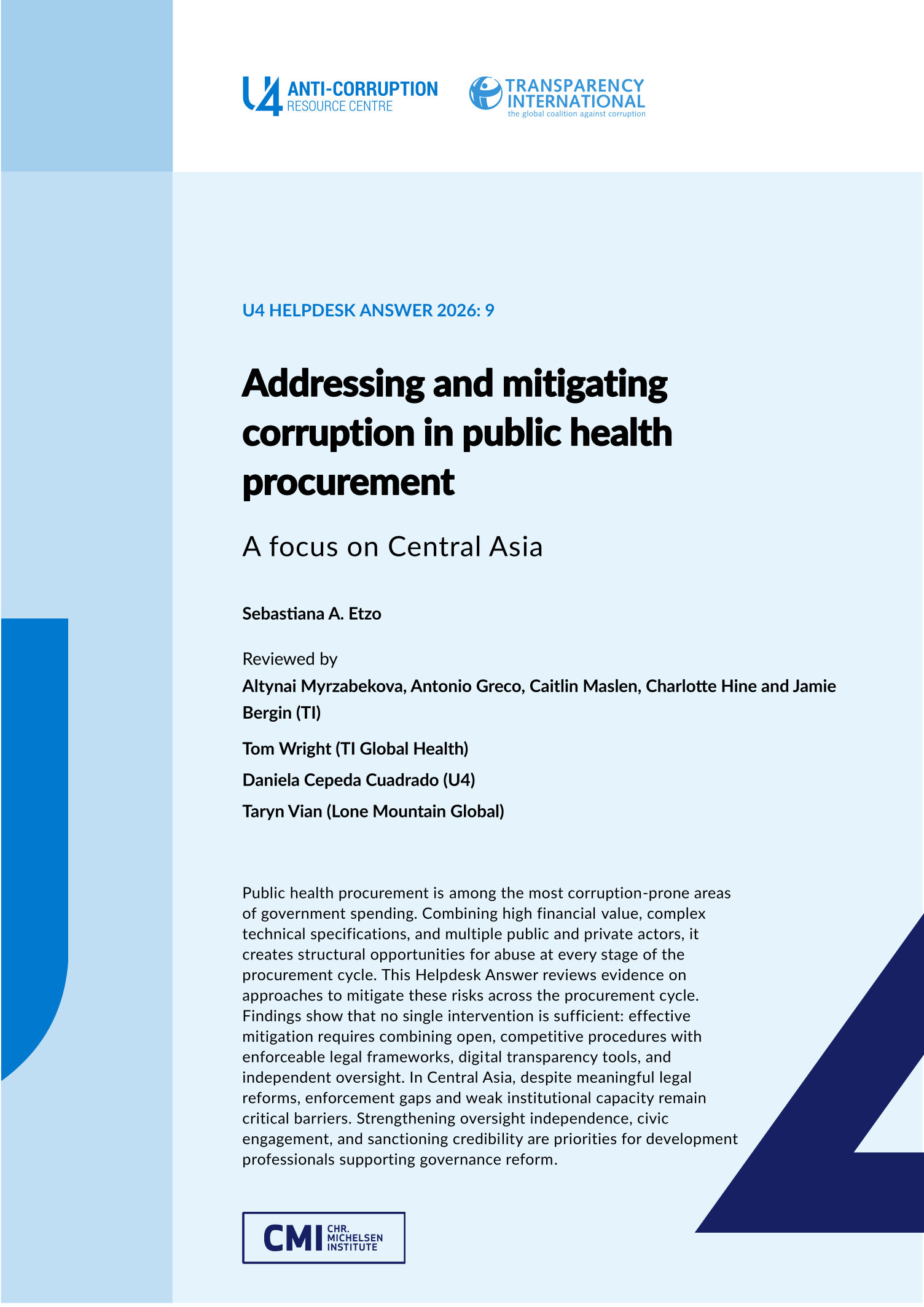 Addressing and mitigating corruption in public health procurement