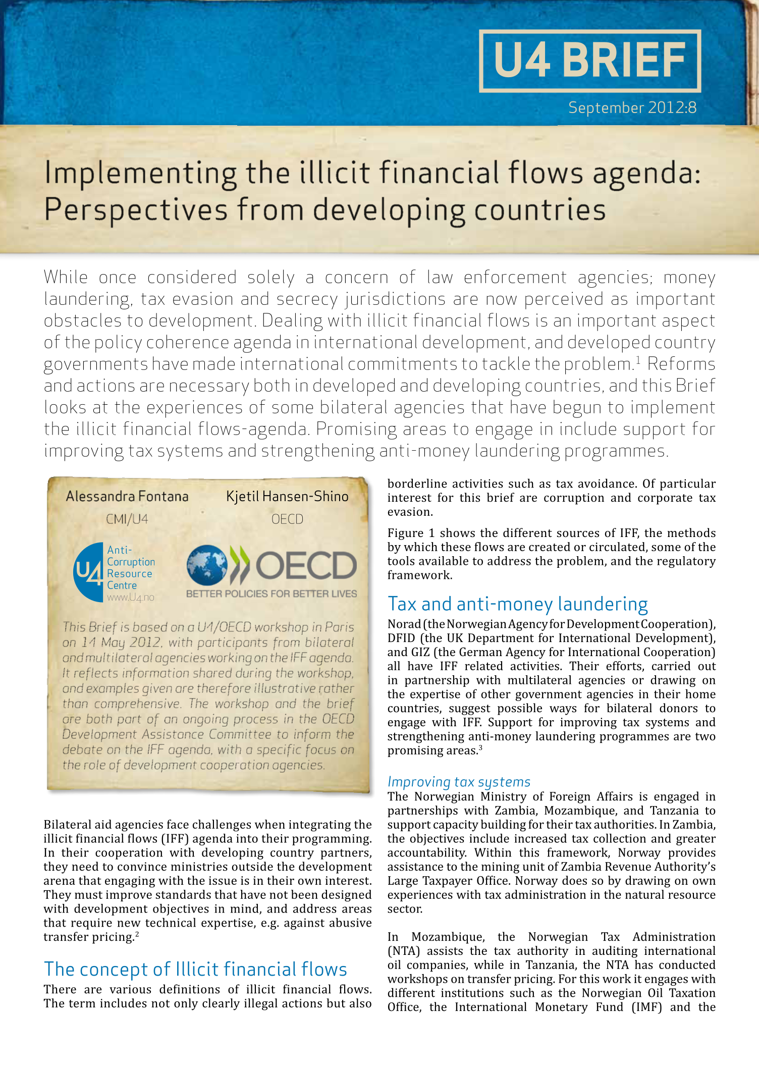 Implementing the illicit financial flows agenda: Perspectives from developing countries