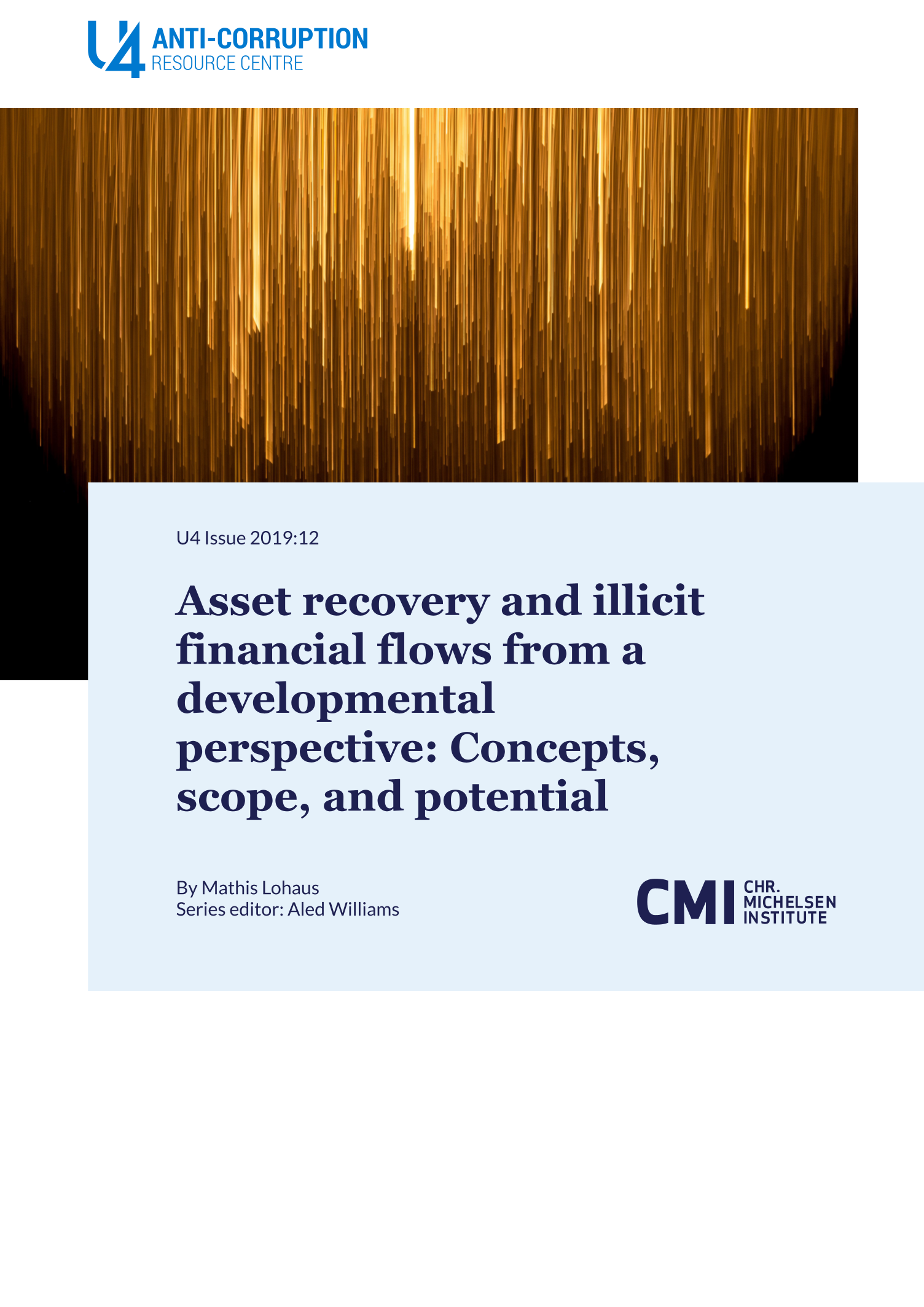 Asset recovery and illicit financial flows from a developmental perspective: Concepts, scope, and potential