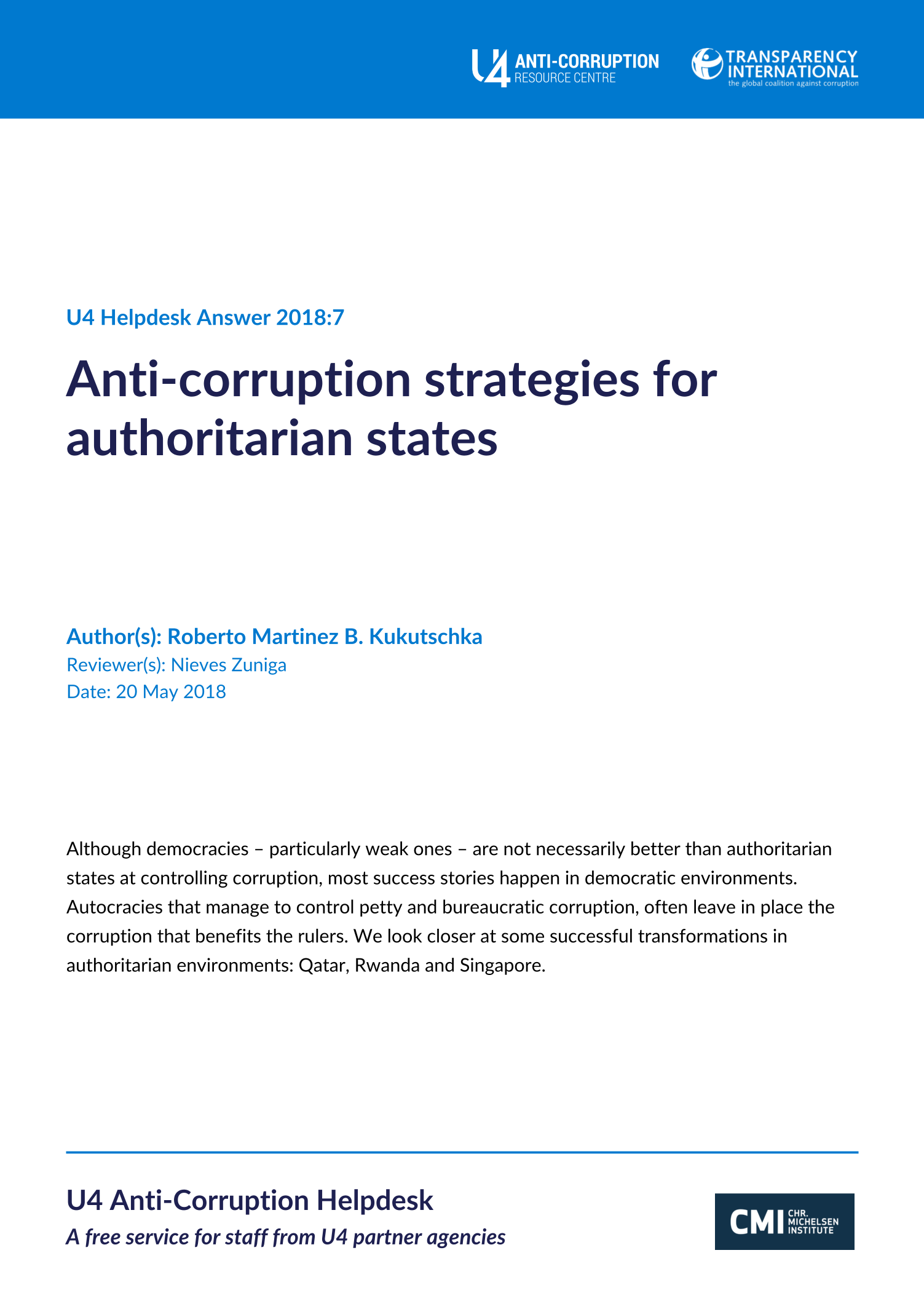 Anti-corruption strategies for authoritarian states