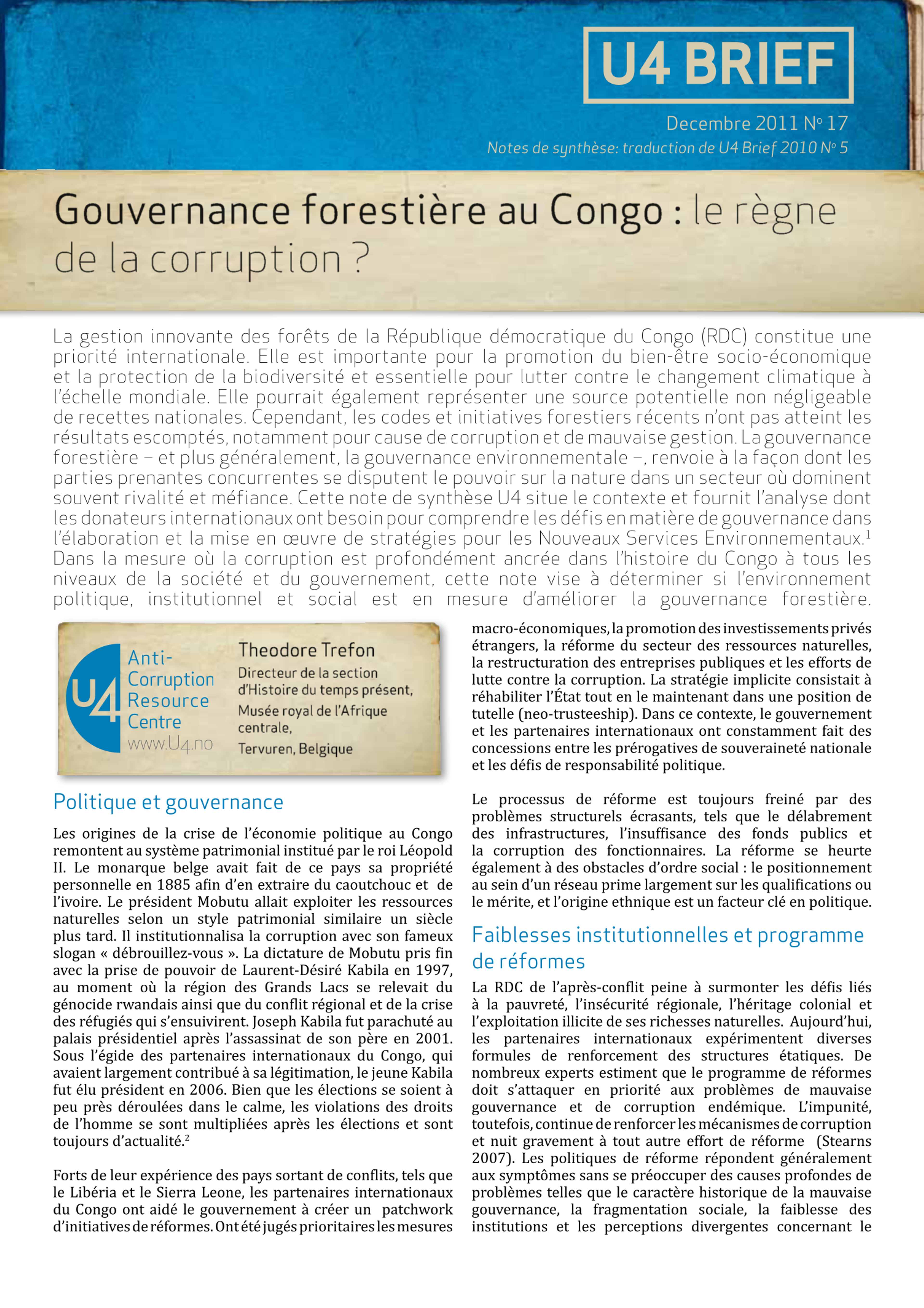 Gouvernance forestière au Congo : le règne de la corruption ?