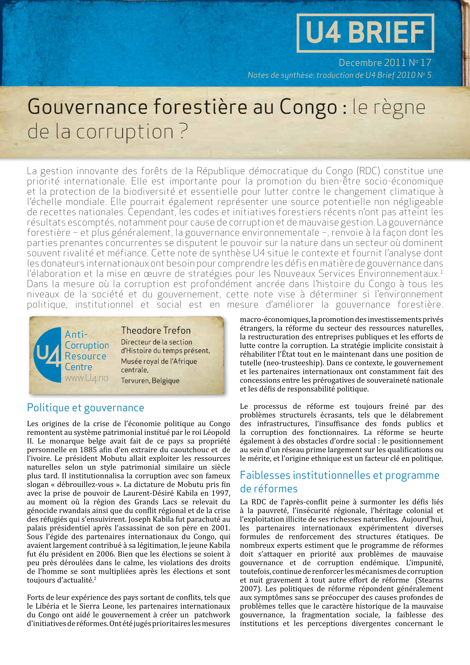 Gouvernance forestière au Congo : le règne de la corruption ?