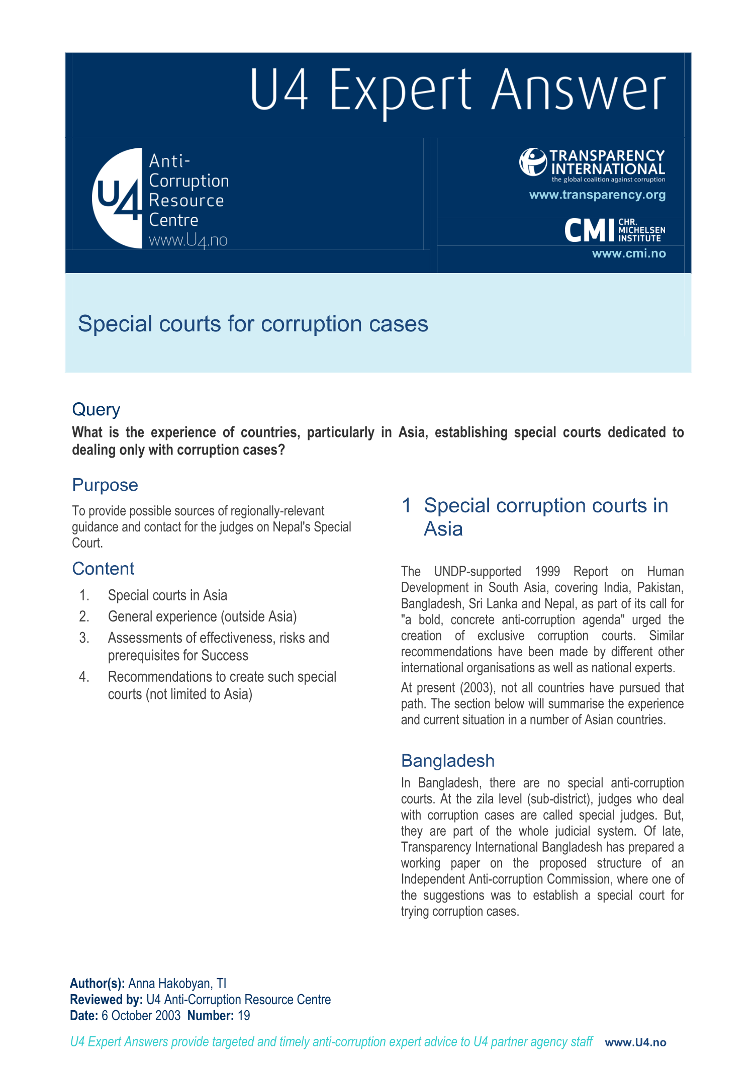 Special courts for corruption cases