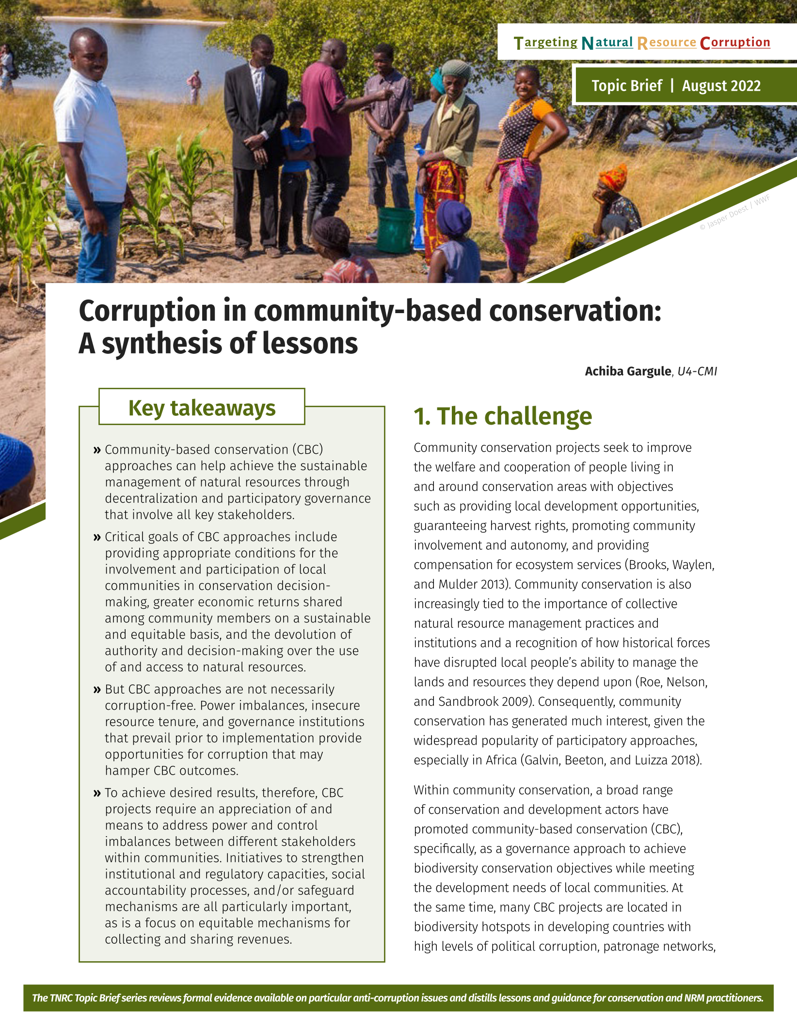 Corruption in community-based conservation
