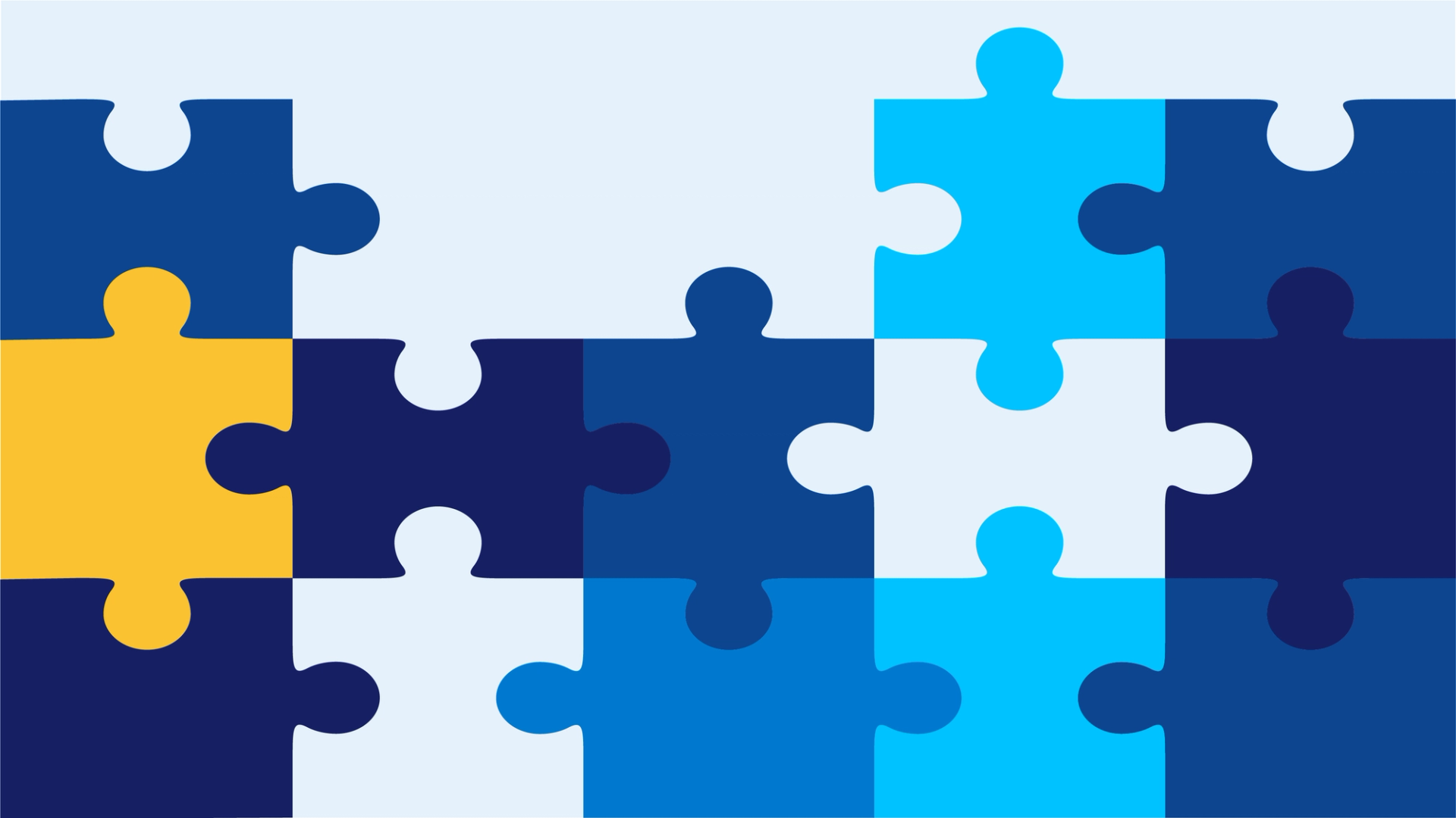 Outline of ten jigsaw pieces