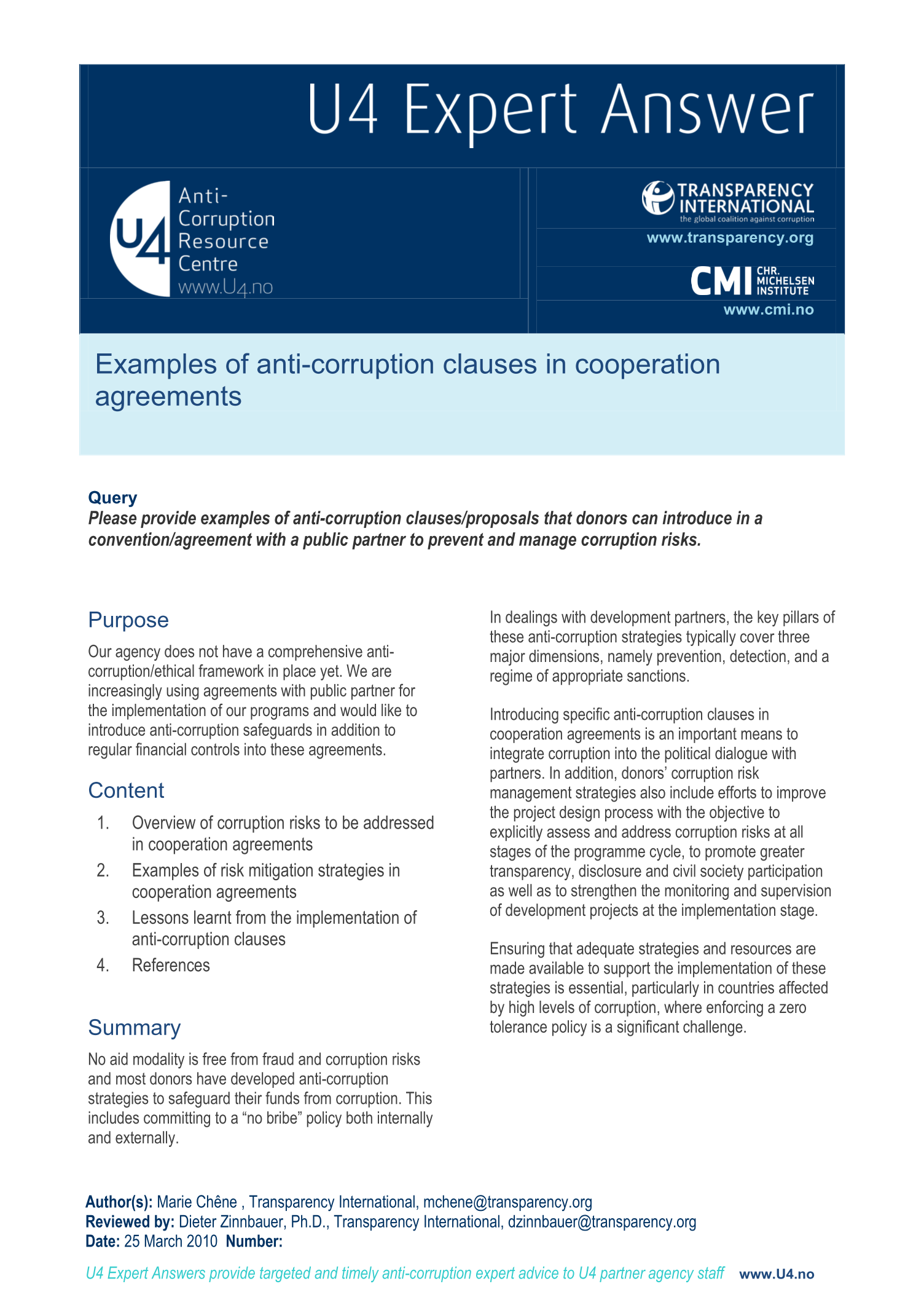 Examples of anti-corruption clauses in cooperation agreements