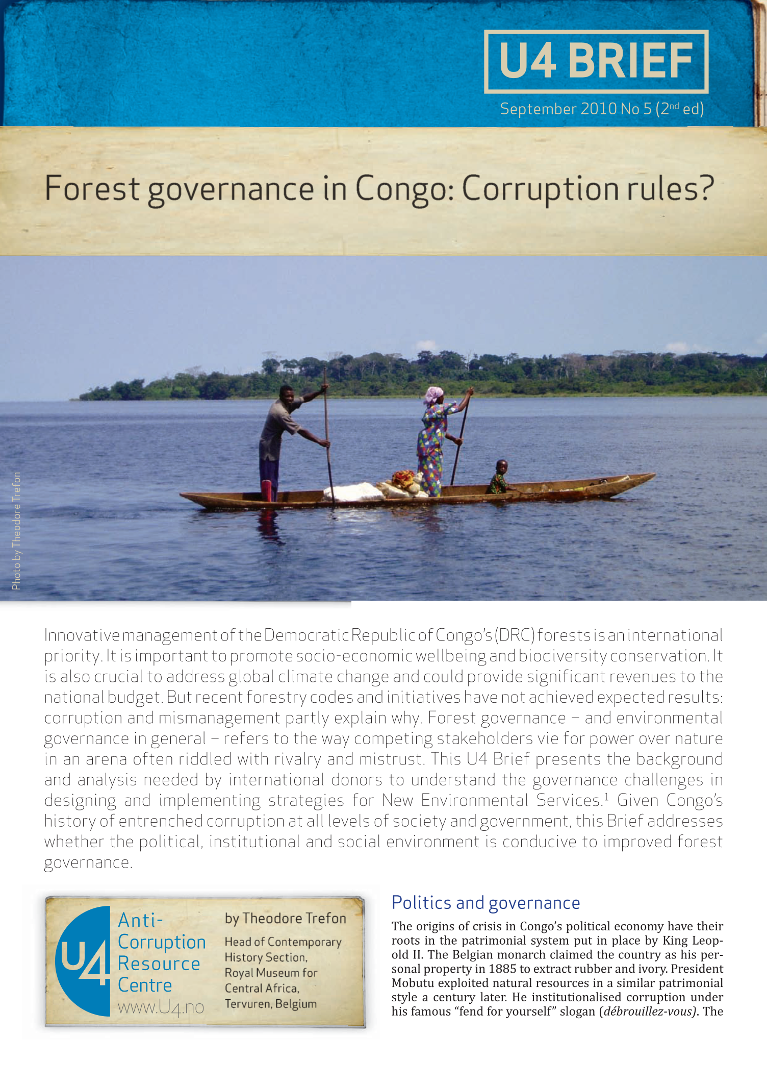 Forest governance in Congo: Corruption rules?