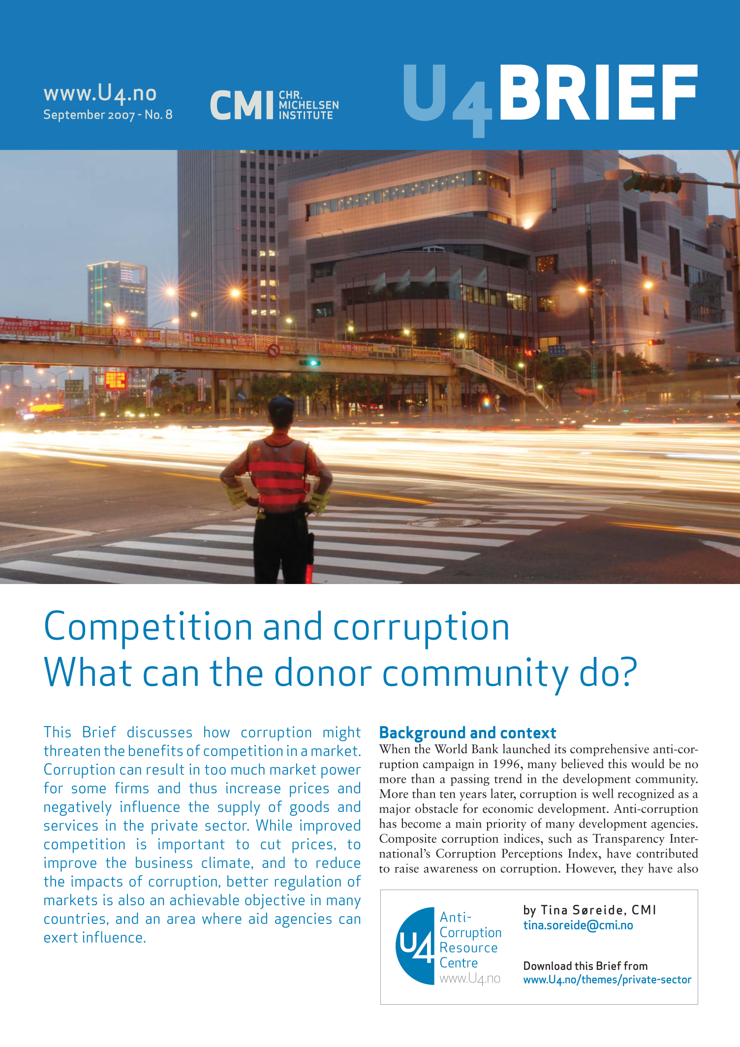 Competition and corruption. What can the donor community do?