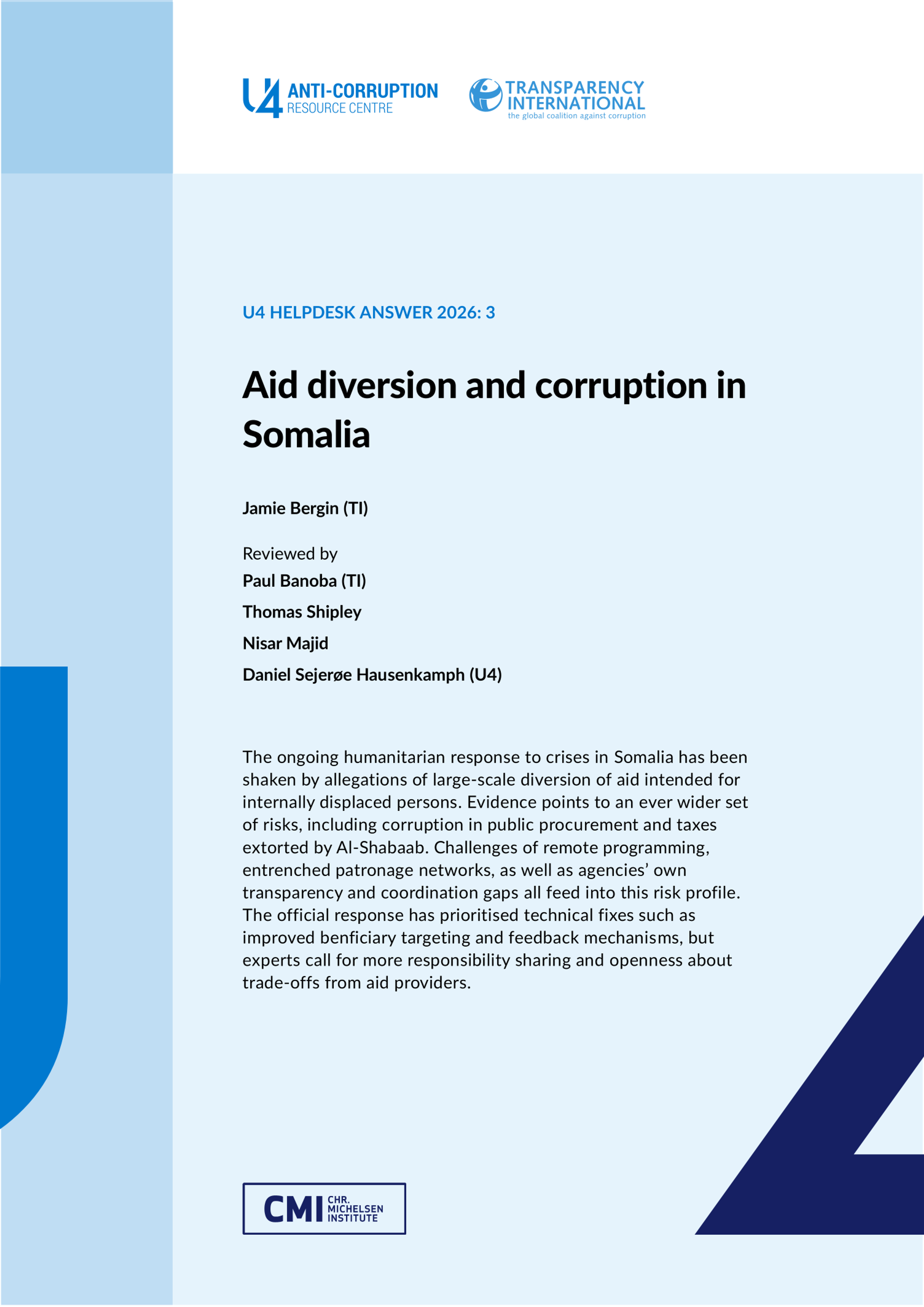 Aid diversion and corruption in Somalia