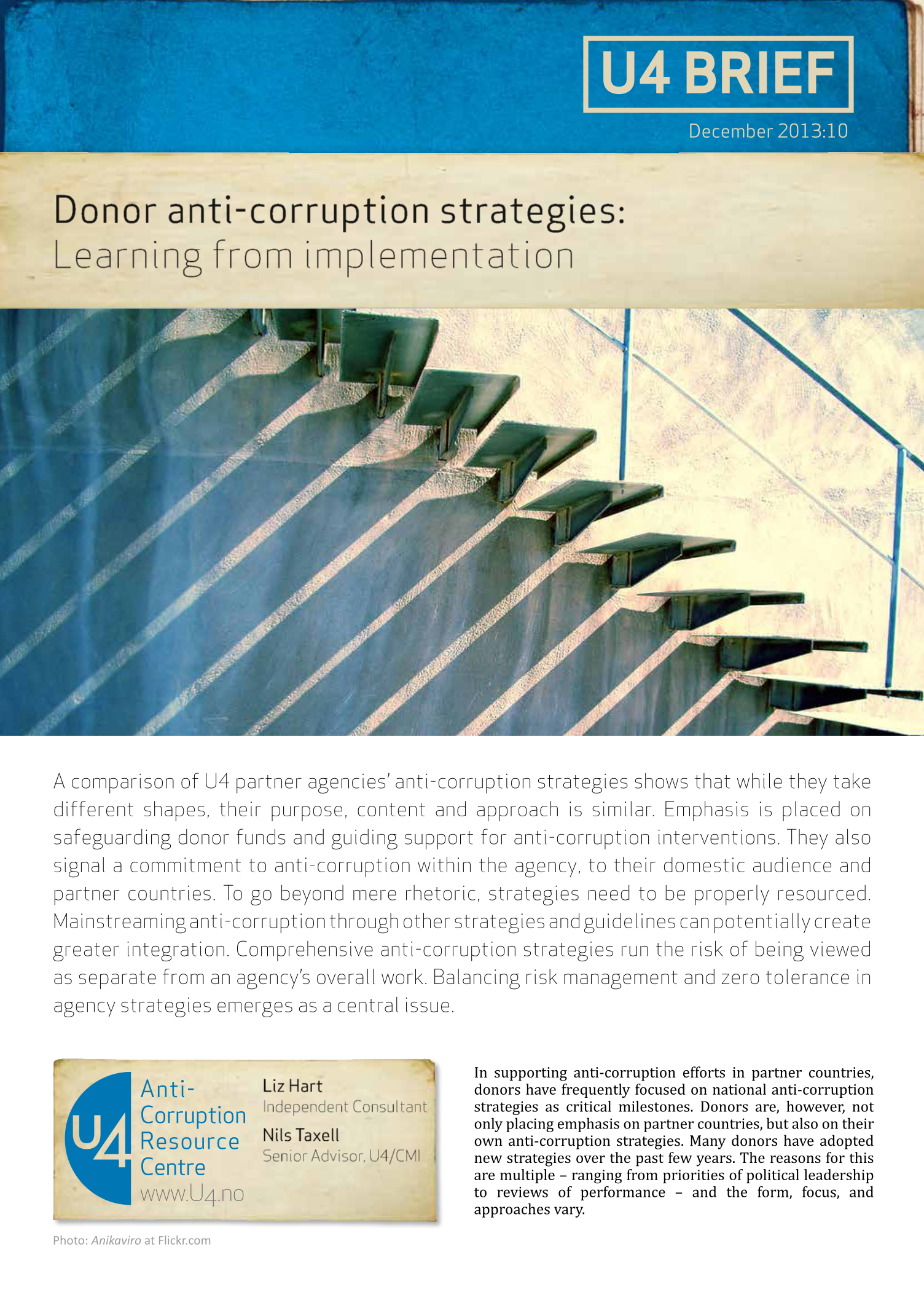 Donor anti-corruption strategies: Learning from implementation