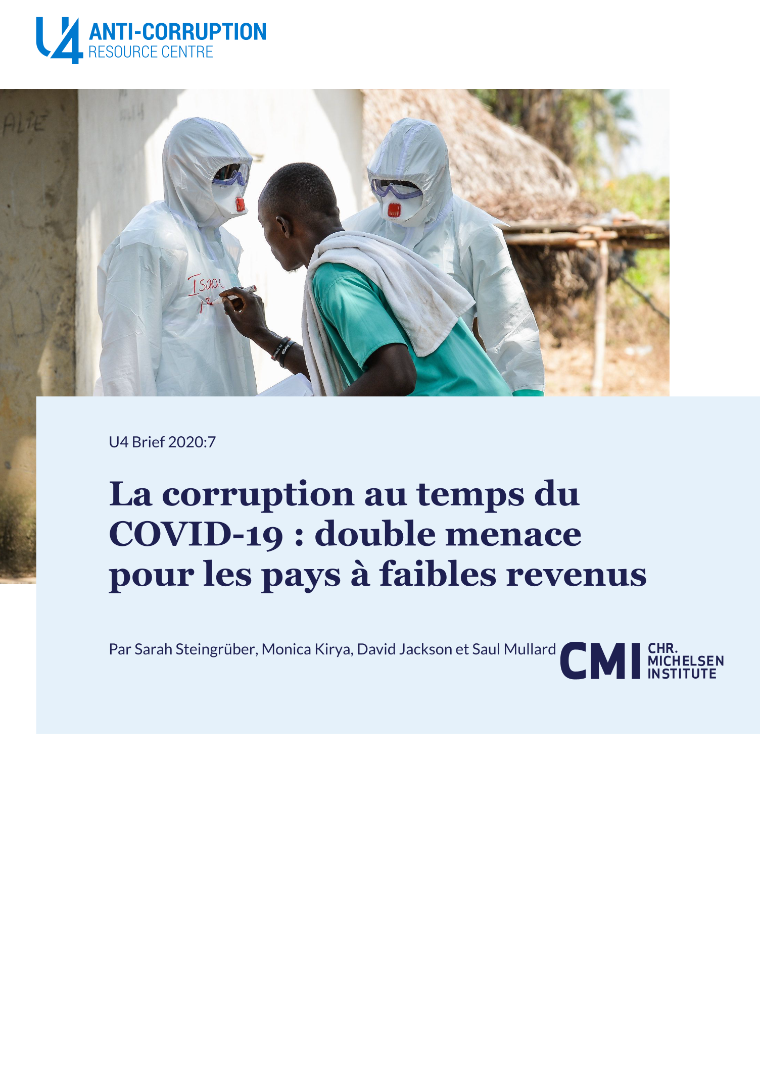 La corruption au temps du COVID-19 : double menace pour les pays à faibles revenus