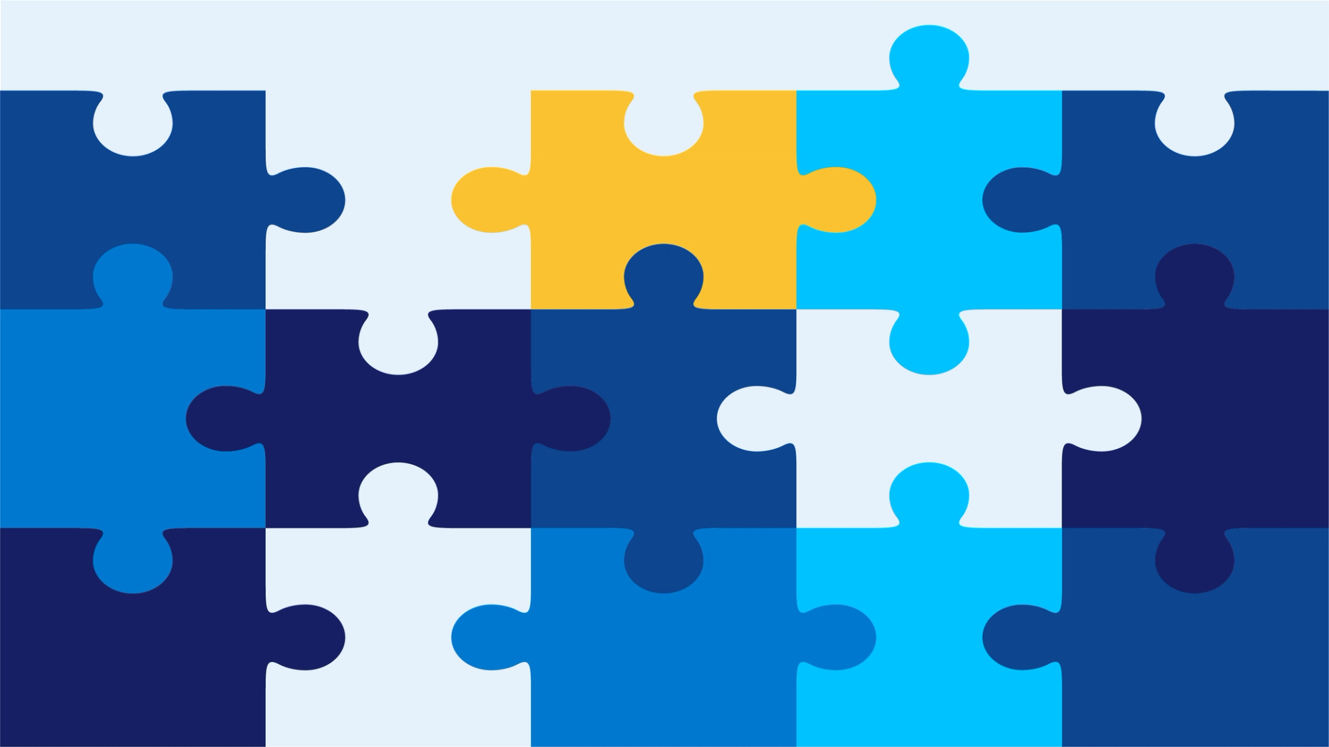 Outline of twelve jigsaw pieces
