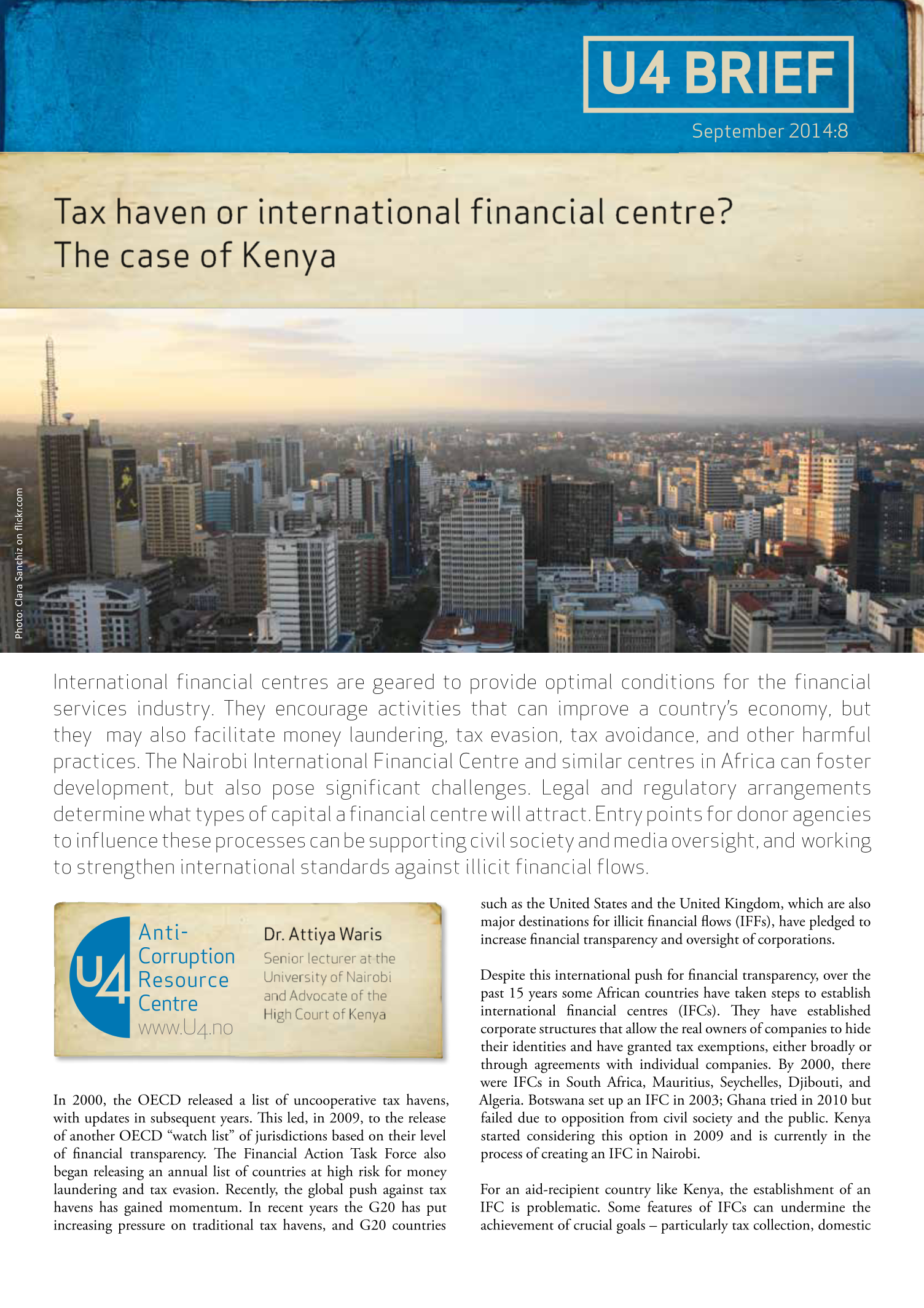 Tax haven or international financial centre? The case of Kenya