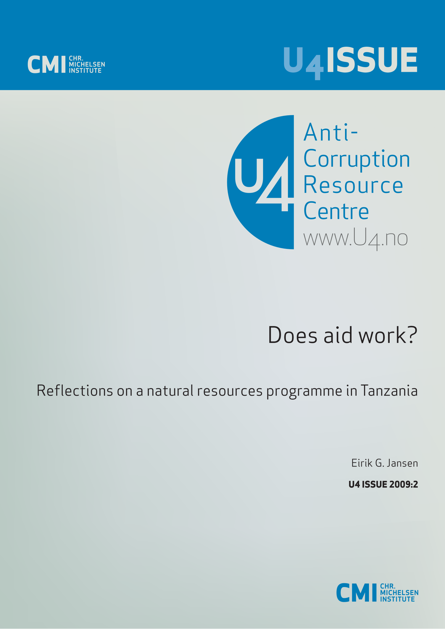 Does aid work? Reflections on a natural resources programme in Tanzania