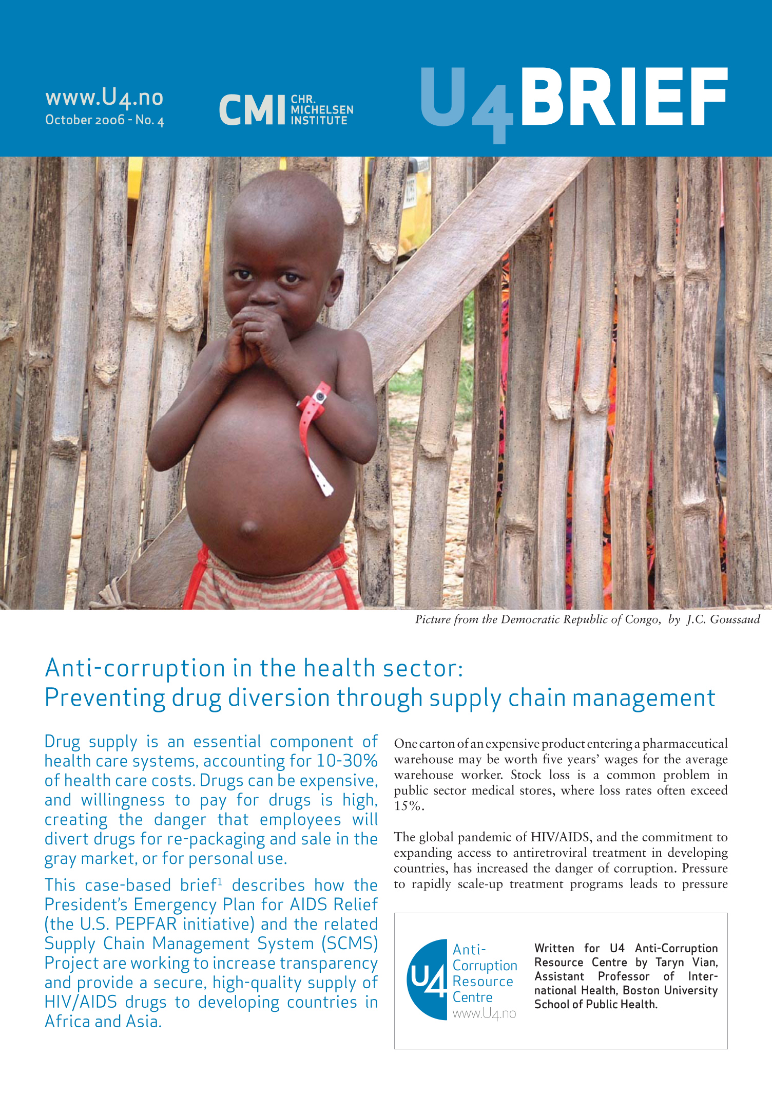 Anti-corruption in the health sector: Preventing drug diversion through supply chain management 