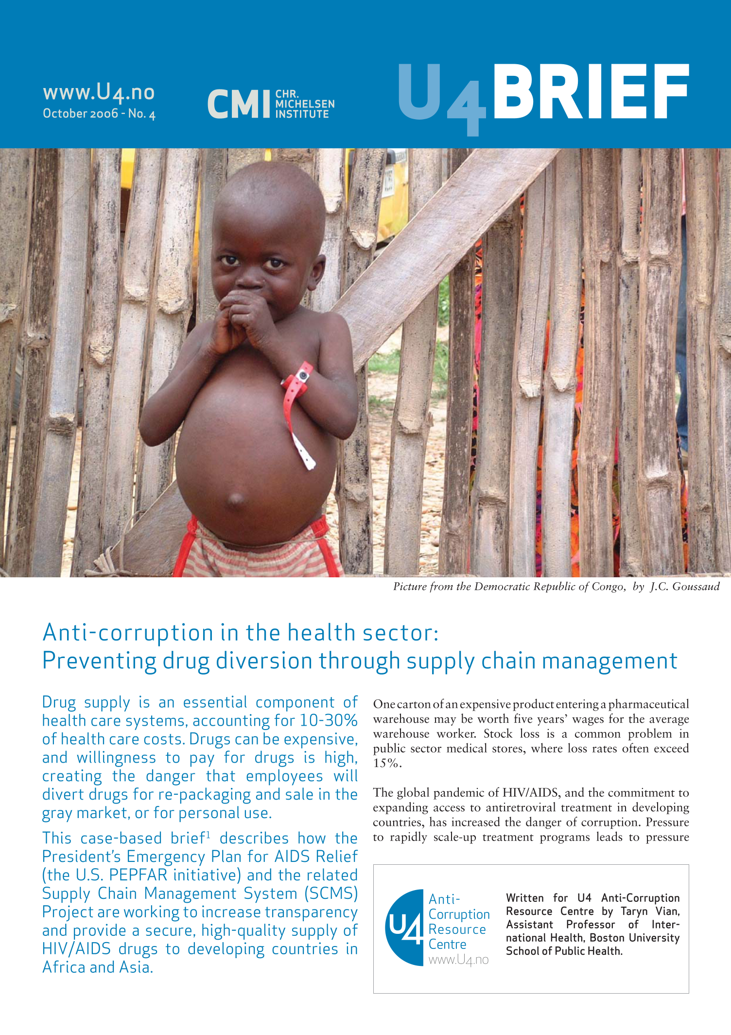 Anti-corruption in the health sector: Preventing drug diversion through supply chain management