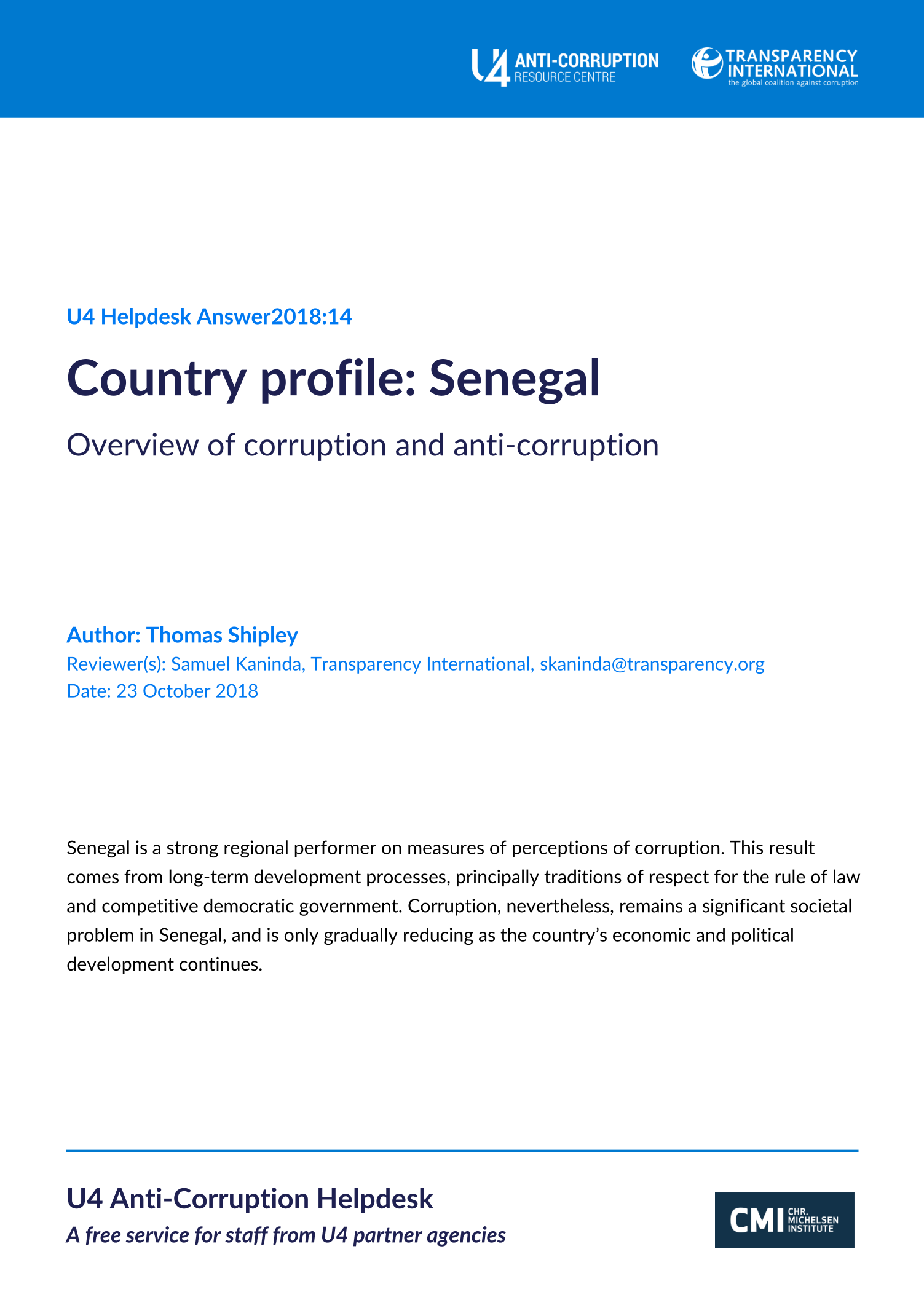 Country profile: Senegal