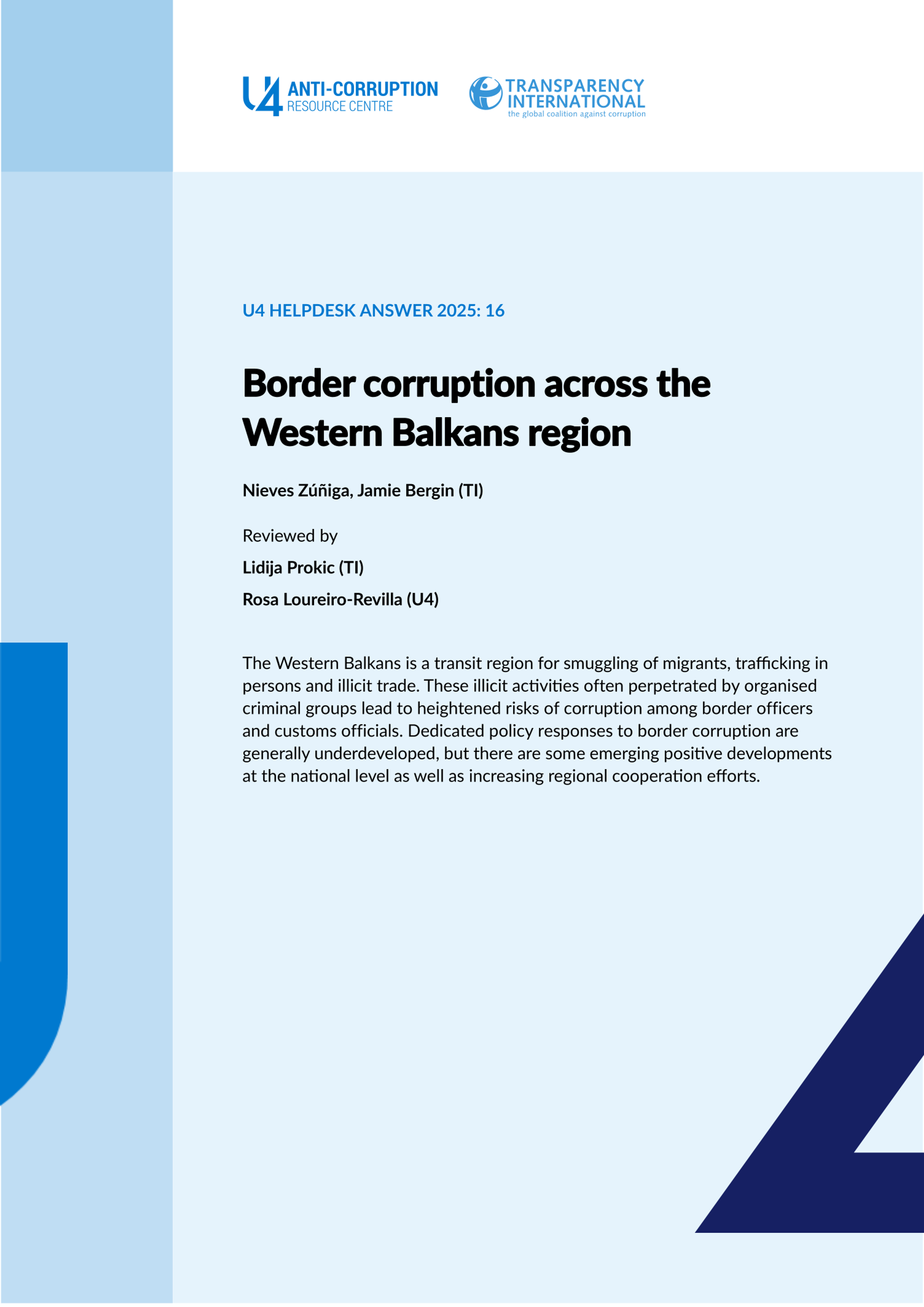 Border corruption across the Western Balkans region