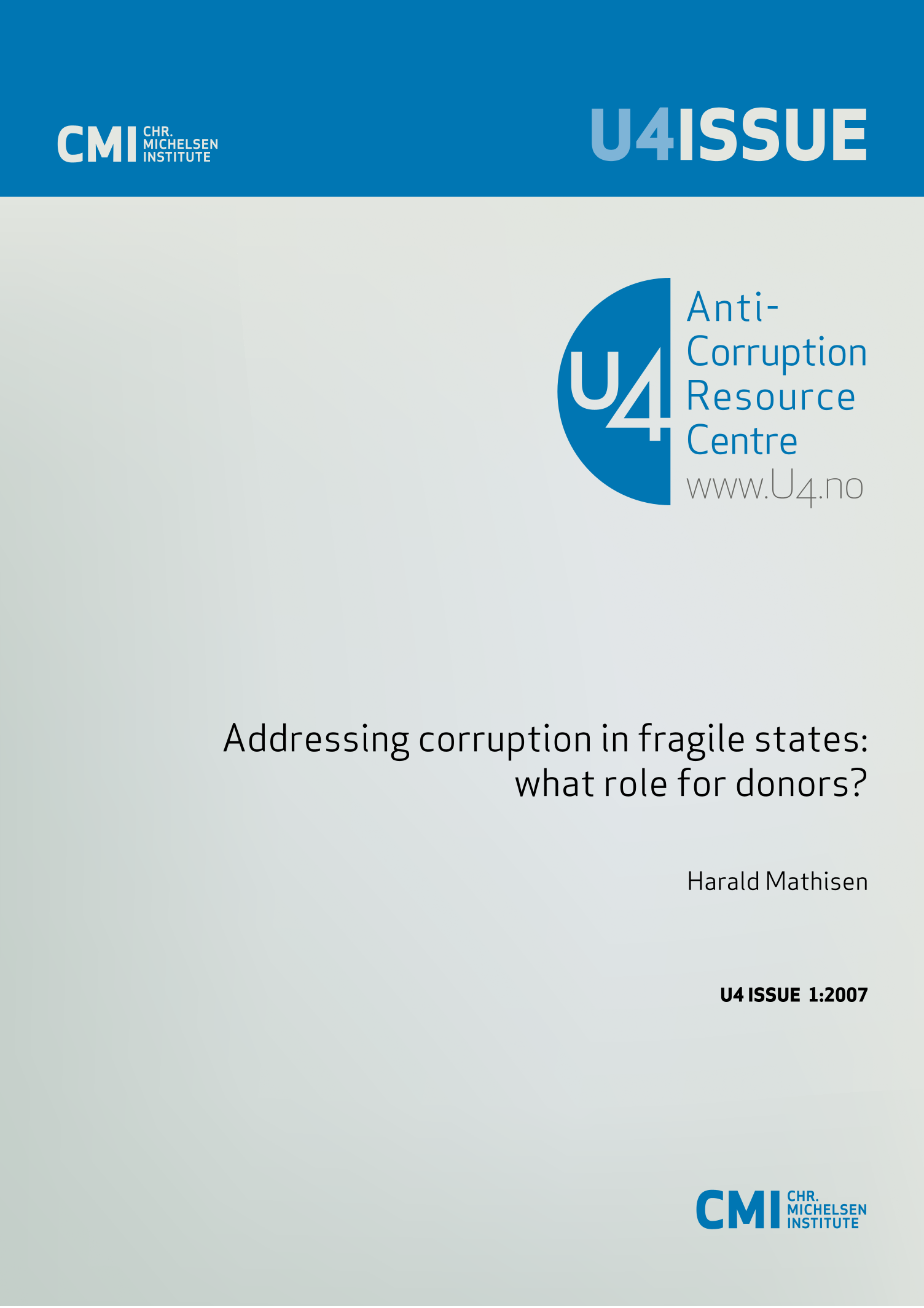 Addressing corruption in fragile states: what role for donors?