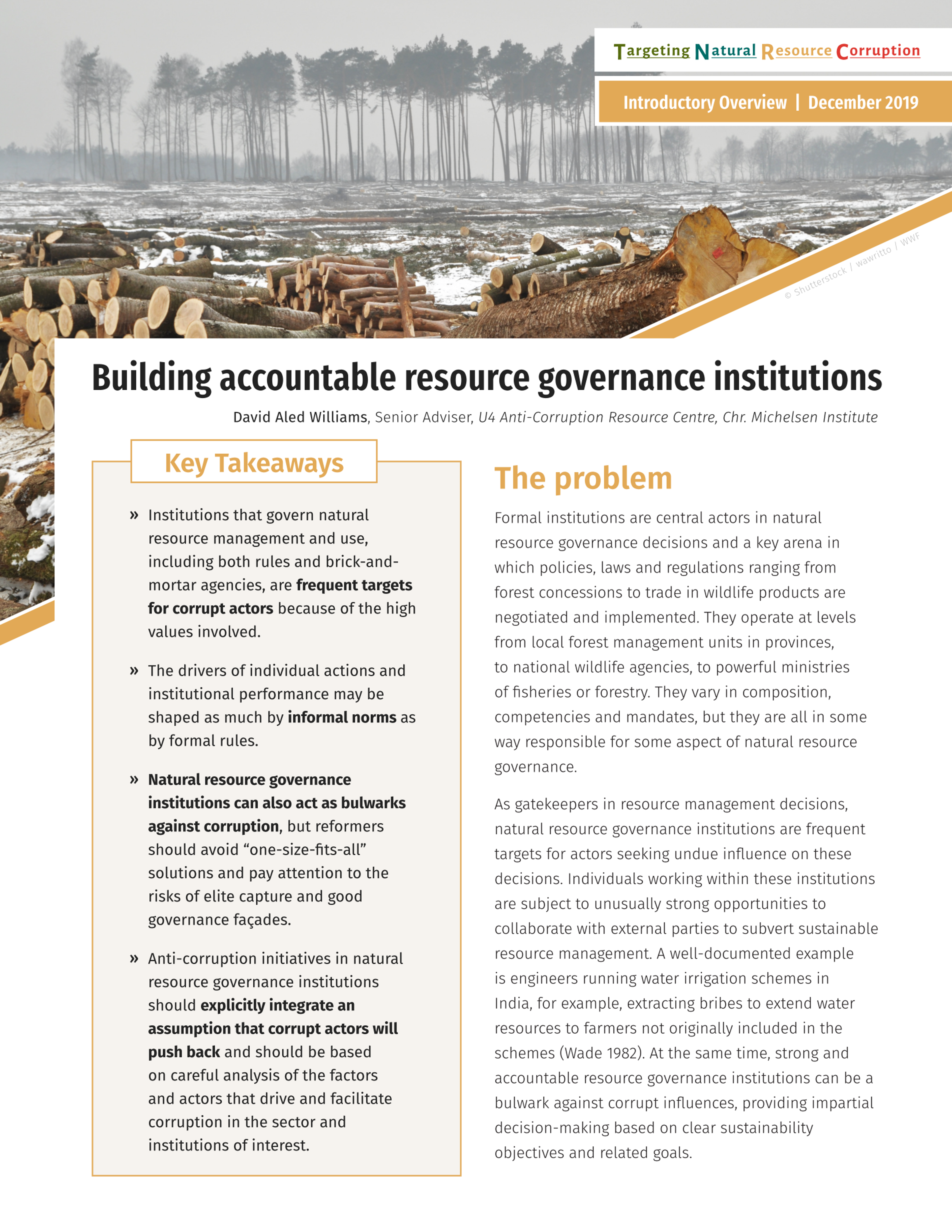 Building accountable resource governance institutions