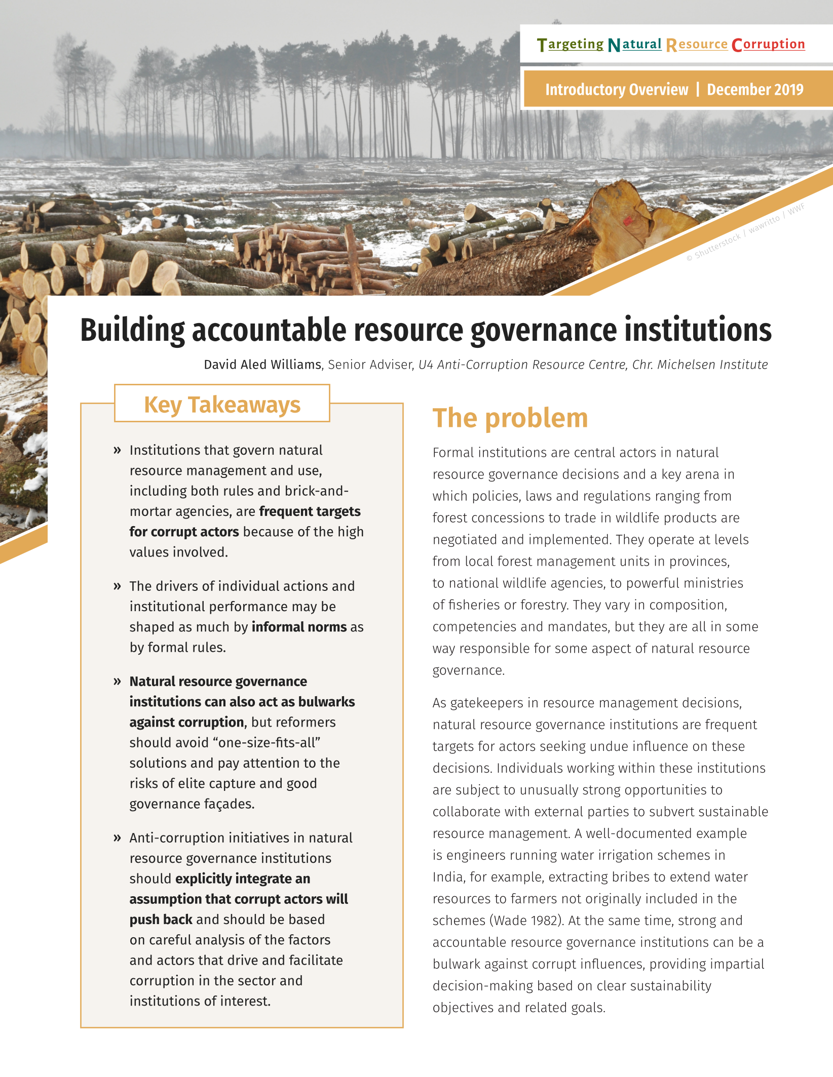 Building accountable resource governance institutions
